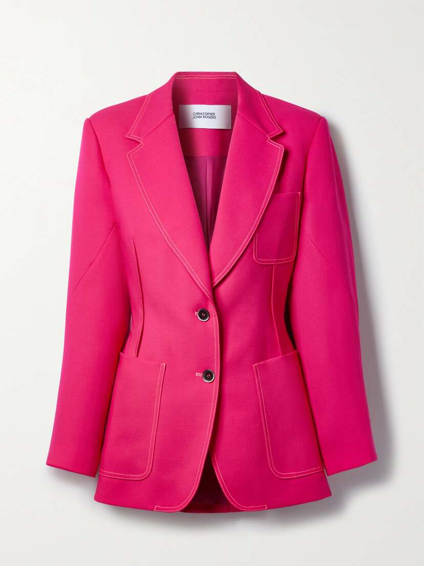 Christopher John Rogers Crepe Blazer