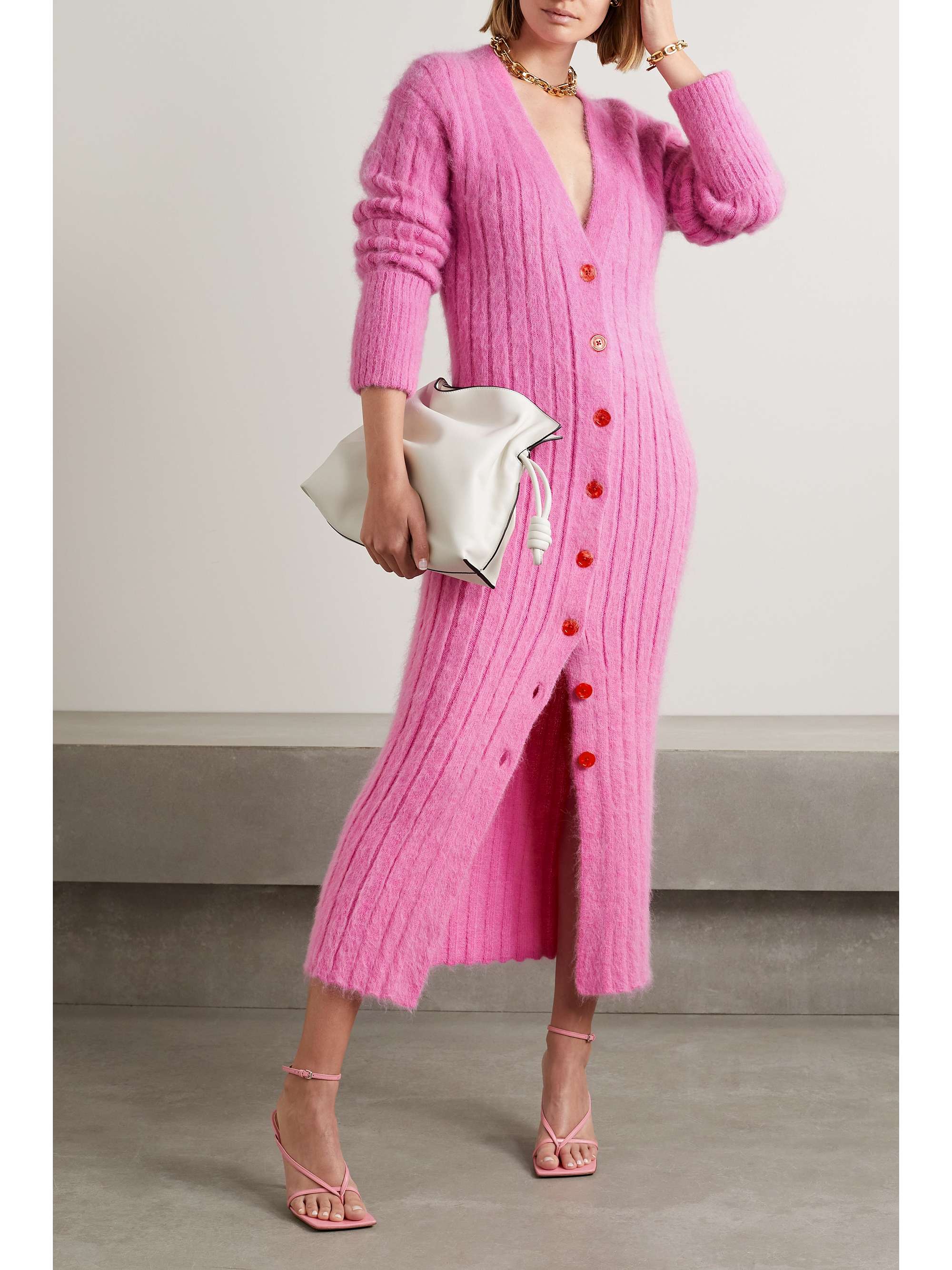 CHRISTOPHER JOHN ROGERS Ribbed brushed wool-blend maxi dress