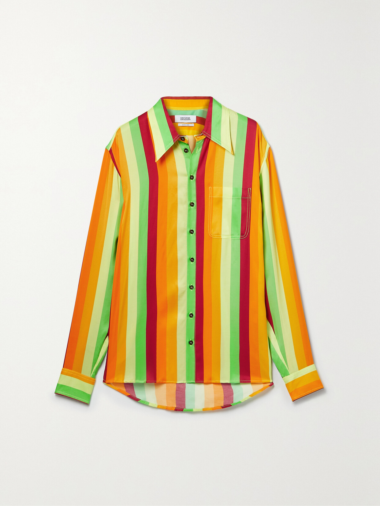 Christopher John Rogers - Striped Twill Shirt - Yellow