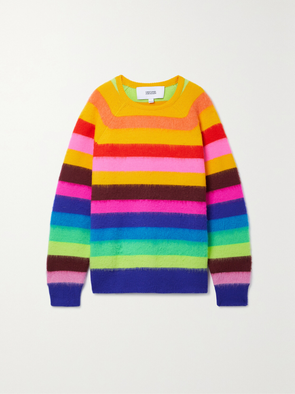 Christopher John Rogers - Striped Wool-blend Sweater - Yellow