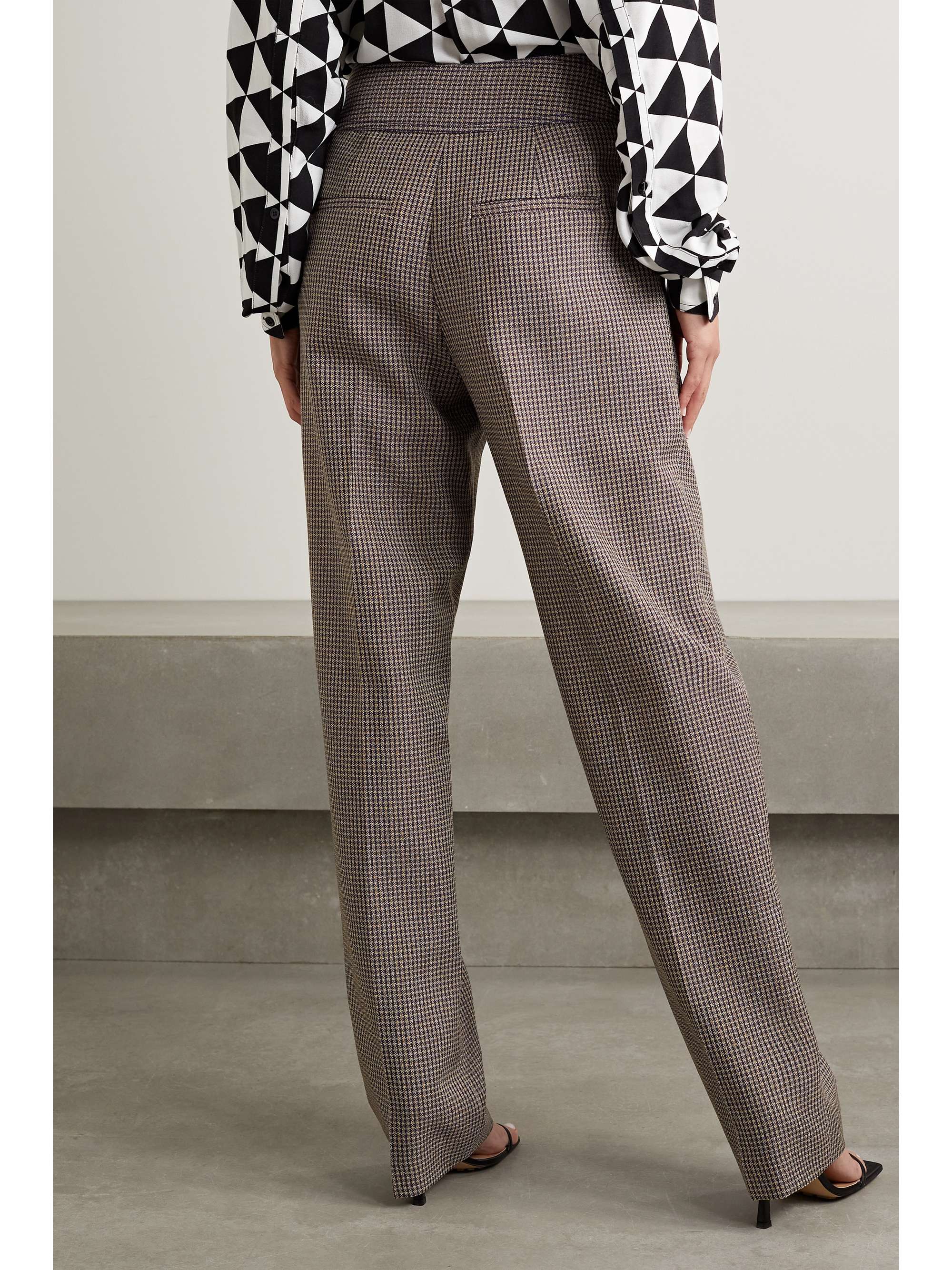 CHRISTOPHER JOHN ROGERS Pleated houndstooth wool-blend tapered pants