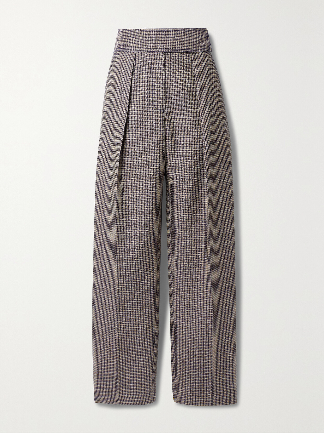 Christopher John Rogers - Pleated Houndstooth Wool-blend Tapered Pants - Gray