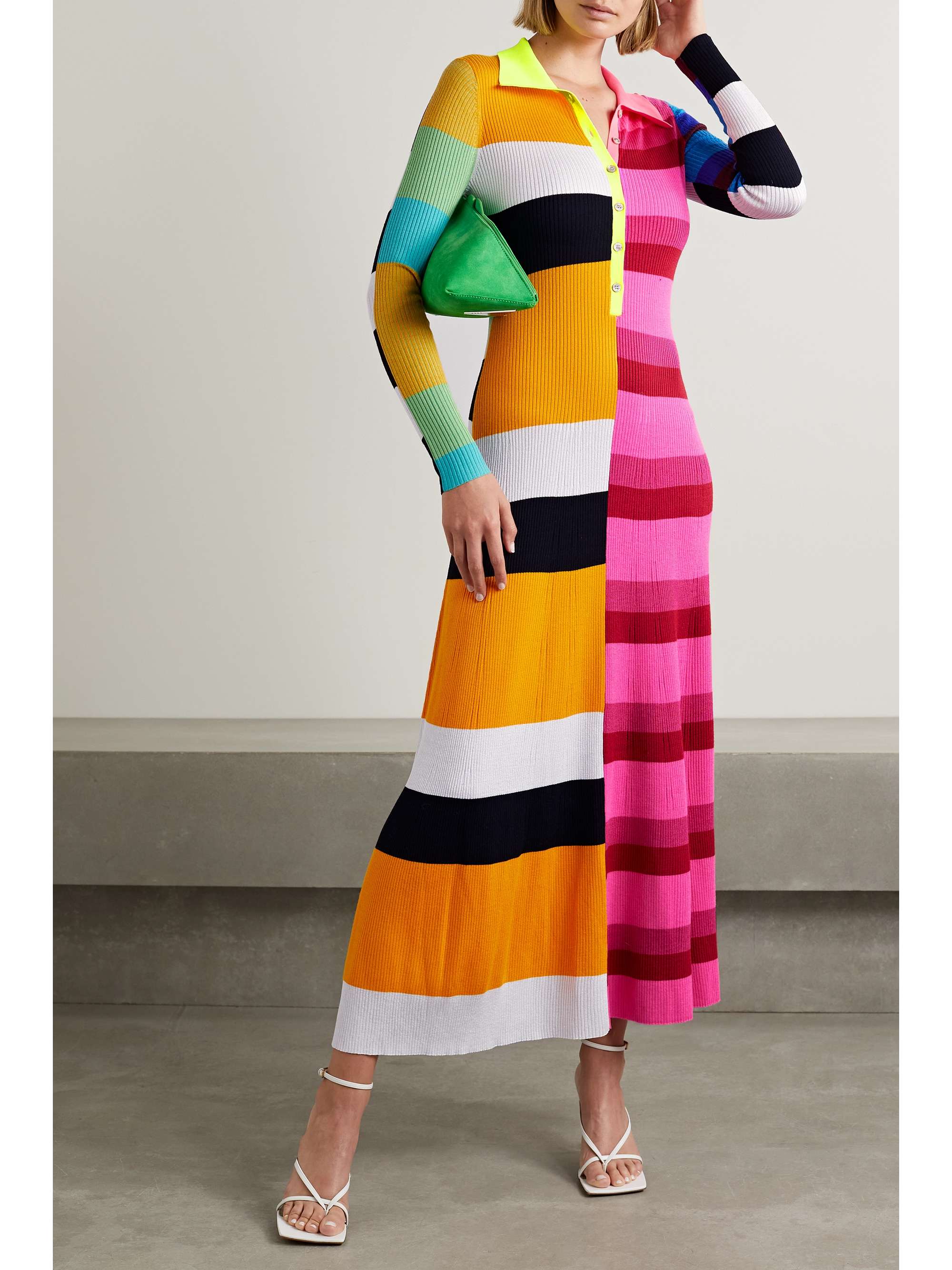 CHRISTOPHER JOHN ROGERS Colorblock ribbed wool-blend maxi dress | NET-A ...