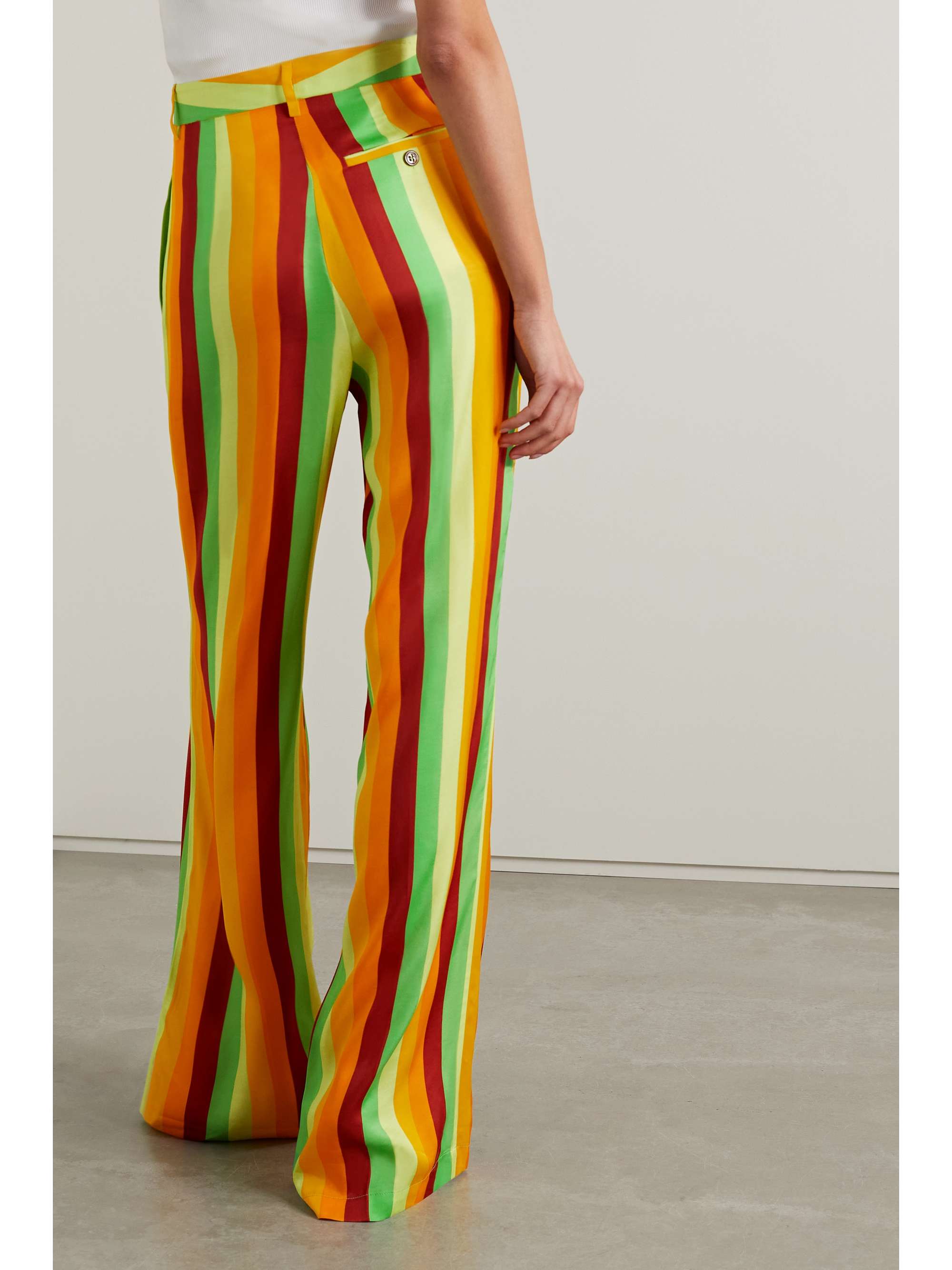 CHRISTOPHER JOHN ROGERS Striped twill wide-leg pants