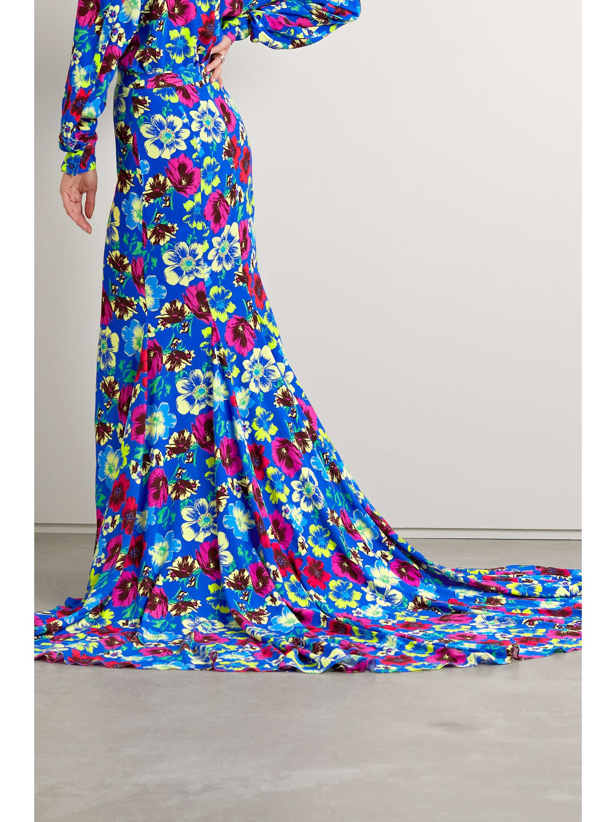 CHRISTOPHER JOHN ROGERS Floral-print crepe maxi skirt