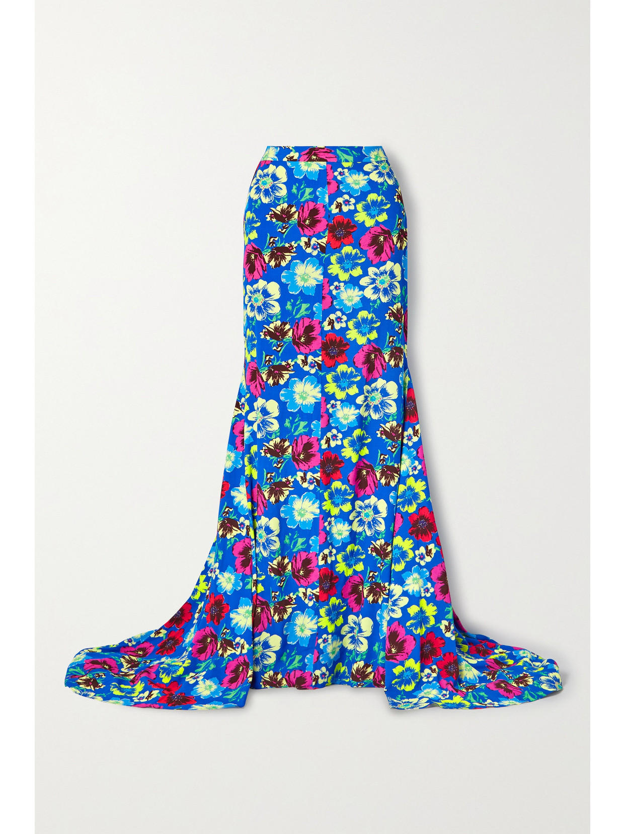 Christopher John Rogers - Floral-print Crepe Maxi Skirt - Blue