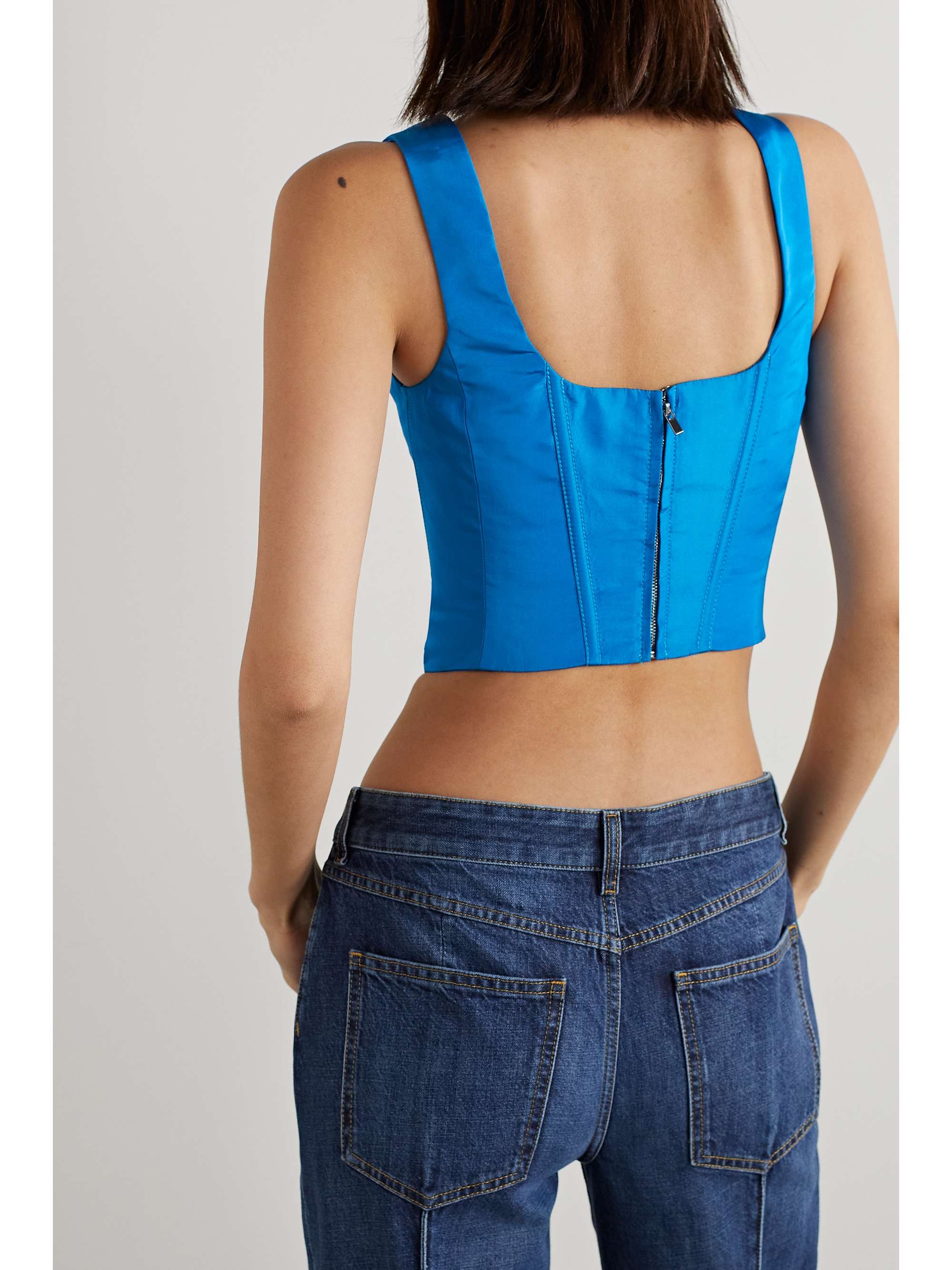 CHRISTOPHER JOHN ROGERS Silk-faille bustier top