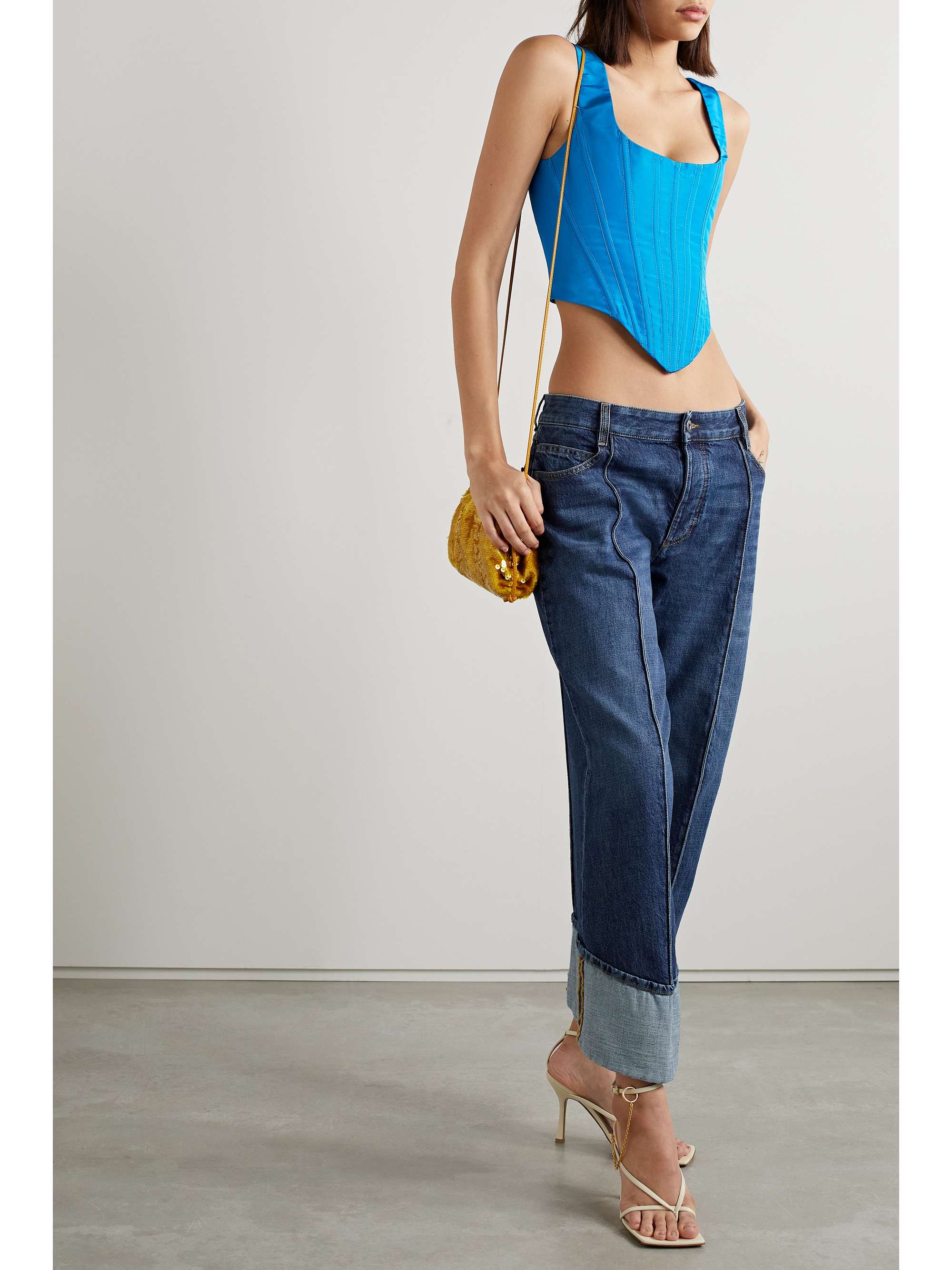 CHRISTOPHER JOHN ROGERS Silk-faille bustier top