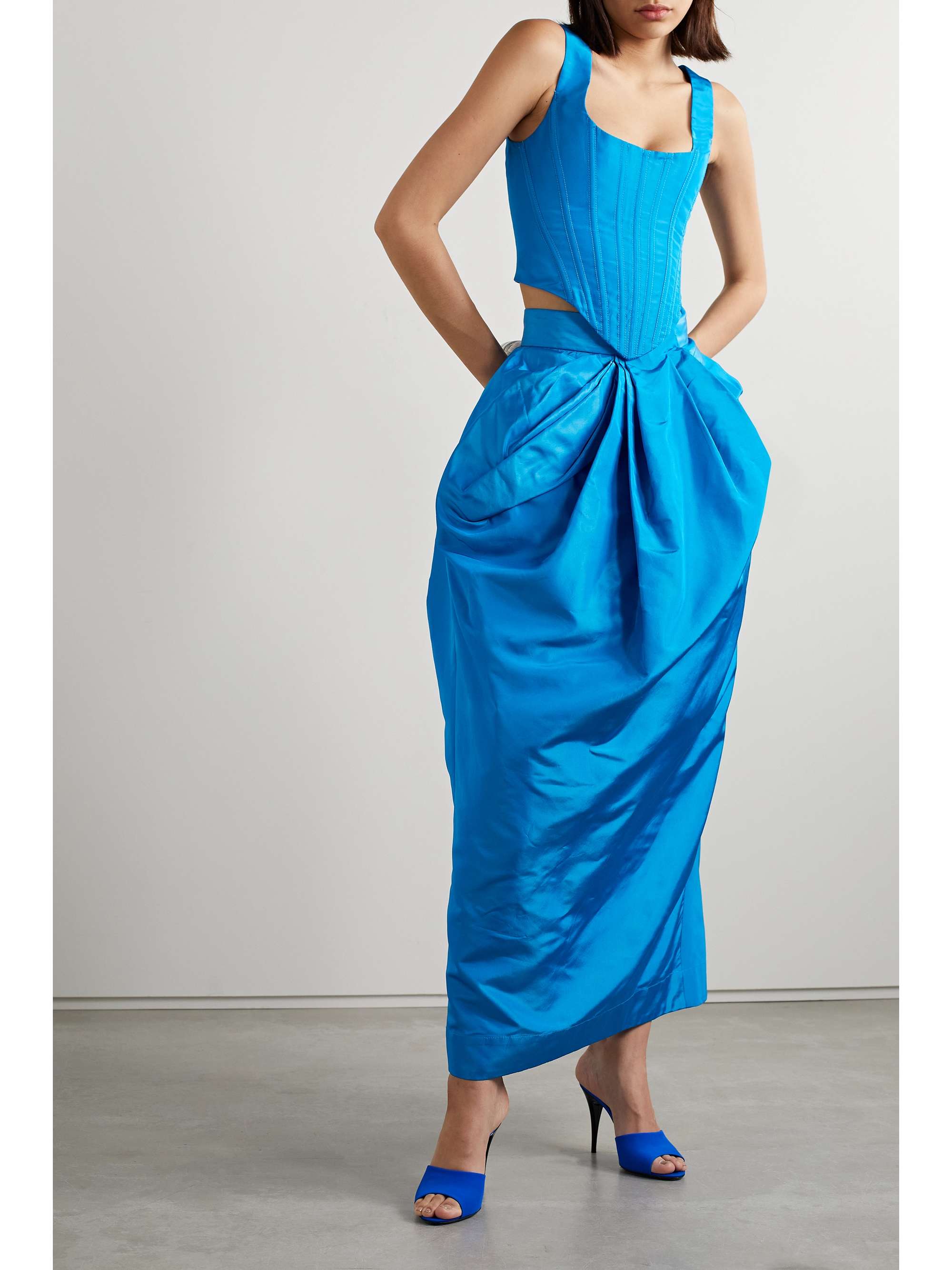 CHRISTOPHER JOHN ROGERS Silk-faille bustier top