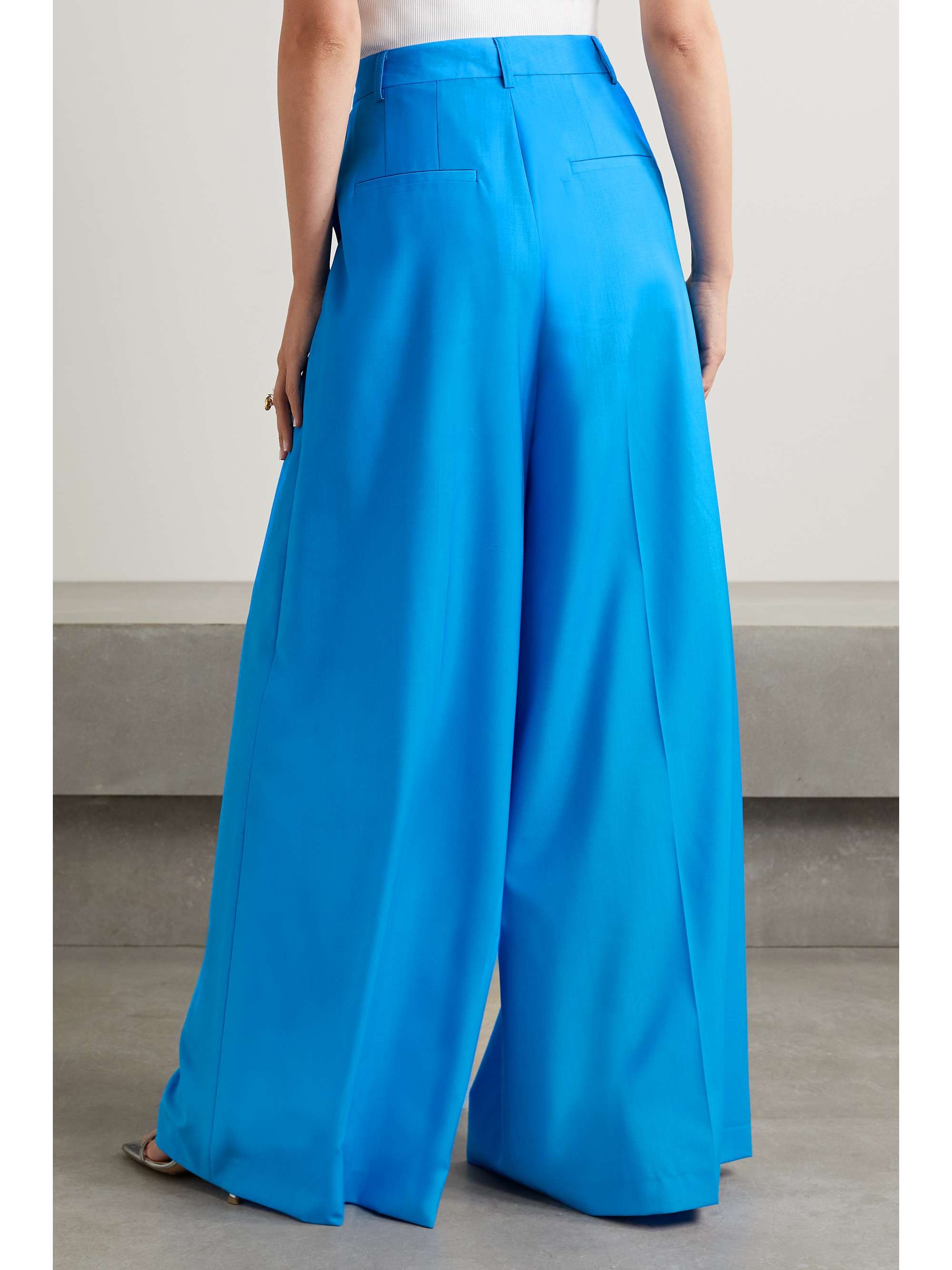 CHRISTOPHER JOHN ROGERS Pleated wool wide-leg pants