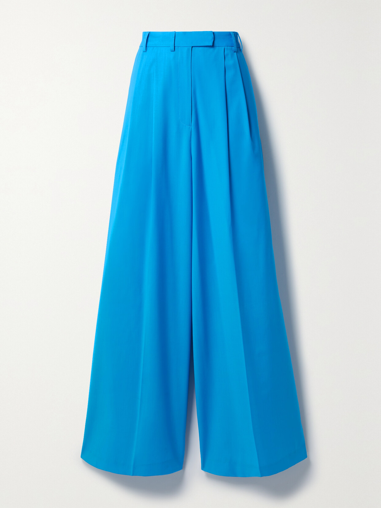 Christopher John Rogers - Pleated Wool Wide-leg Pants - Blue