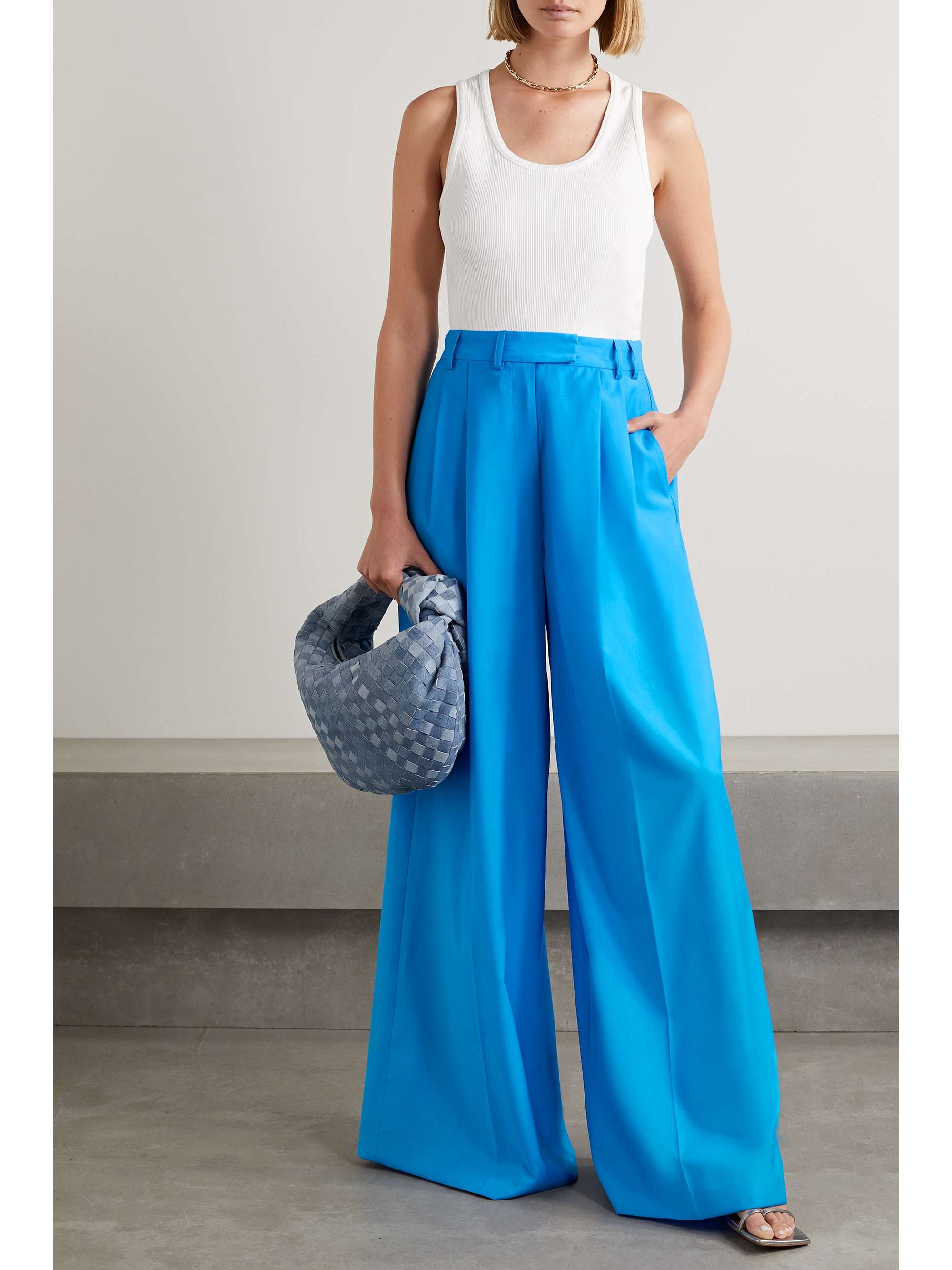 CHRISTOPHER JOHN ROGERS Pleated wool wide-leg pants