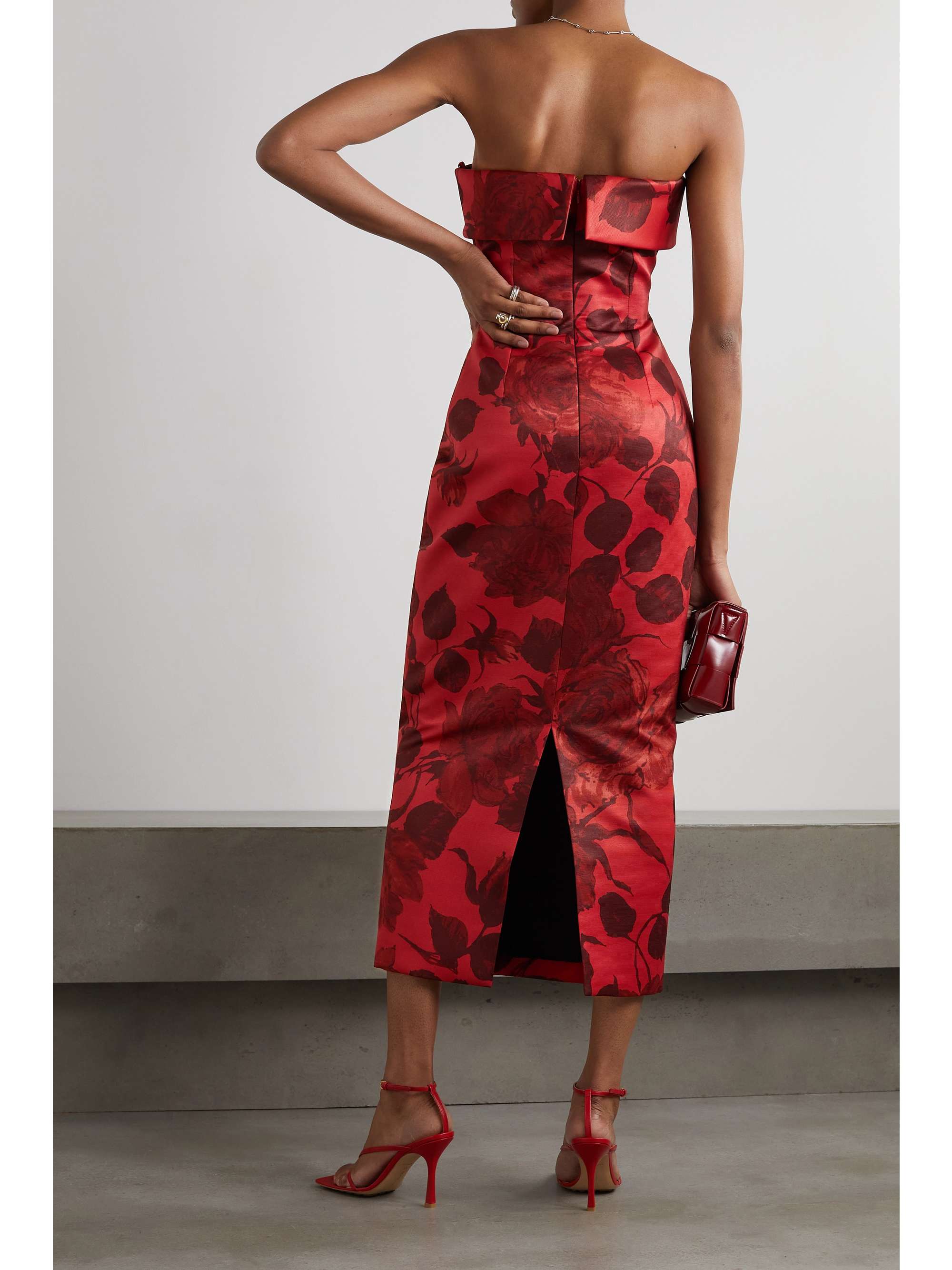 EMILIA WICKSTEAD Keeley strapless floral-print taffeta-faille gown