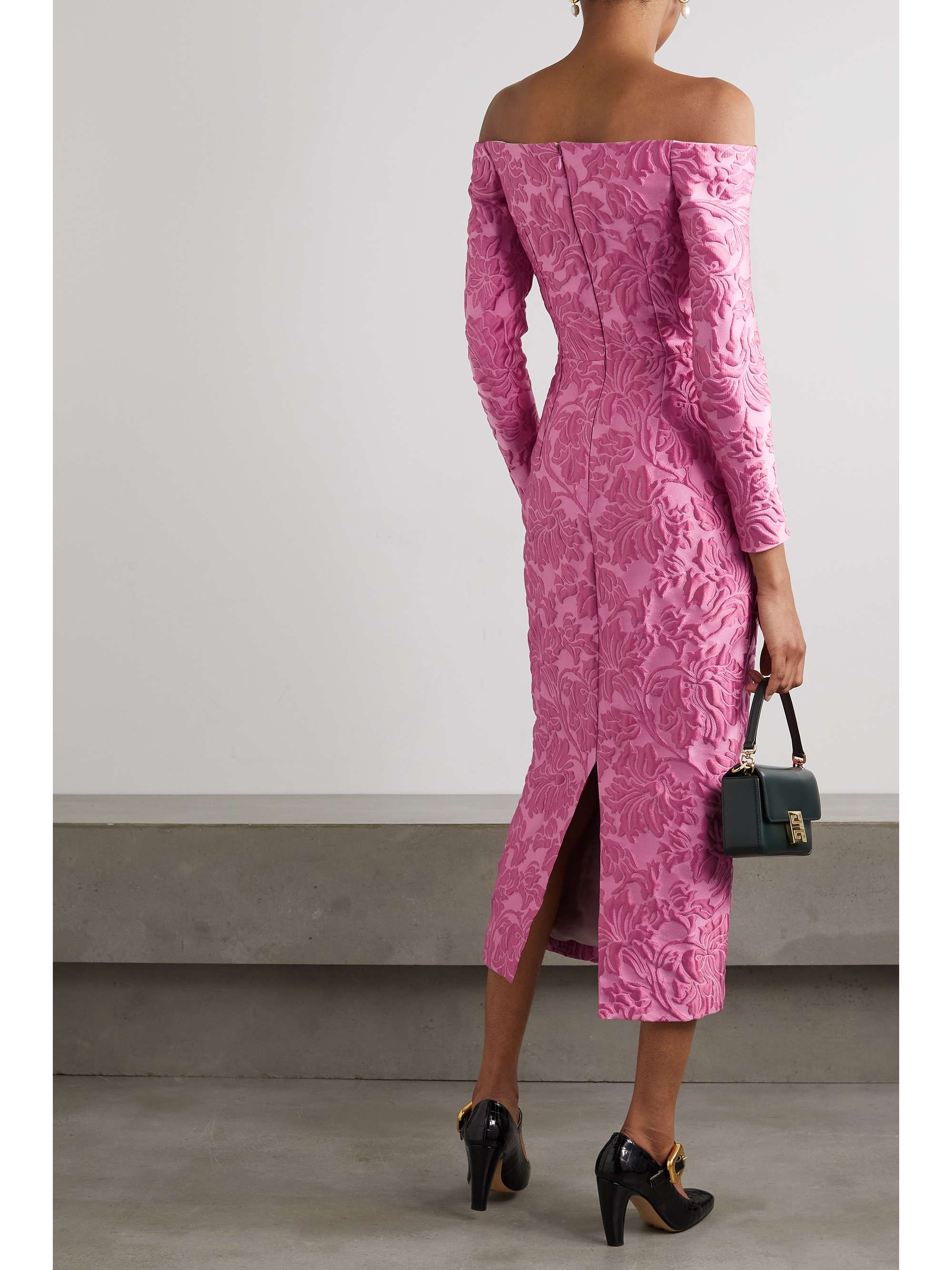 EMILIA WICKSTEAD Birch off-the-shoulder floral-brocade maxi dress
