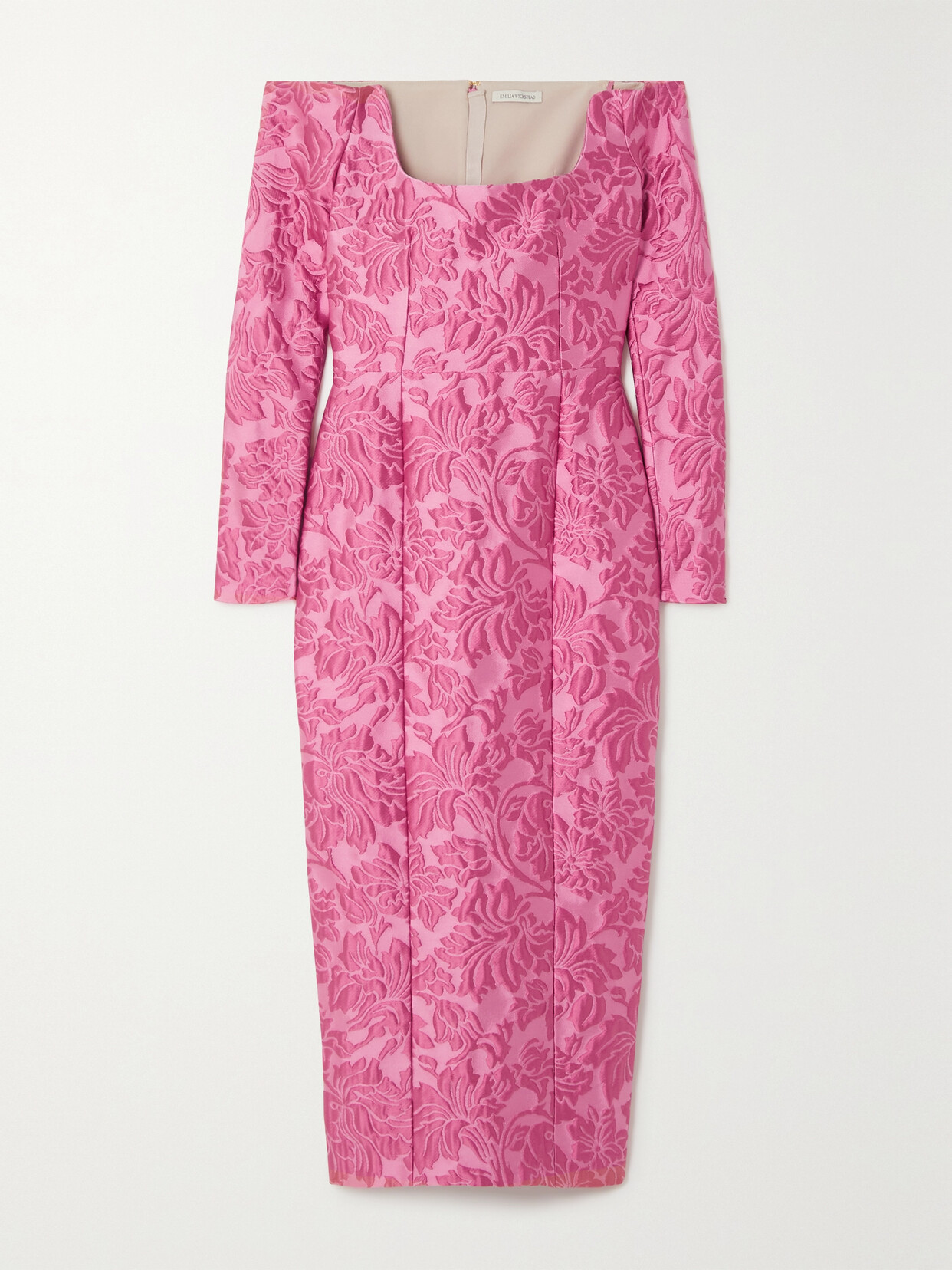 Emilia Wickstead - Birch Off-the-shoulder Floral-brocade Maxi Dress - Pink