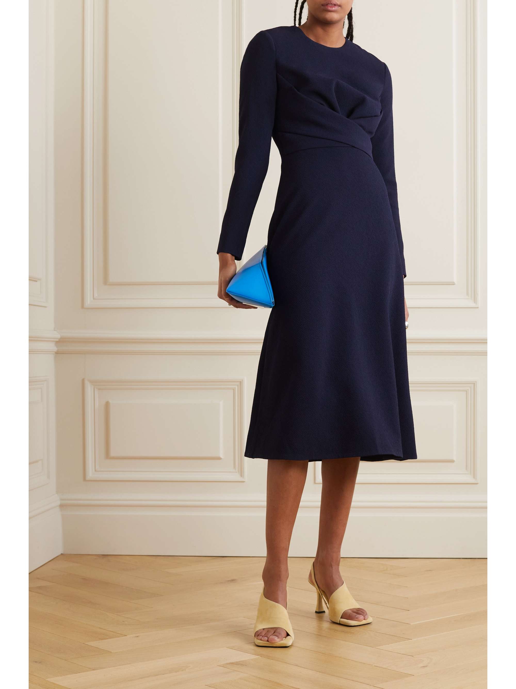 EMILIA WICKSTEAD Elta wrap-effect stretch-crepe midi dress