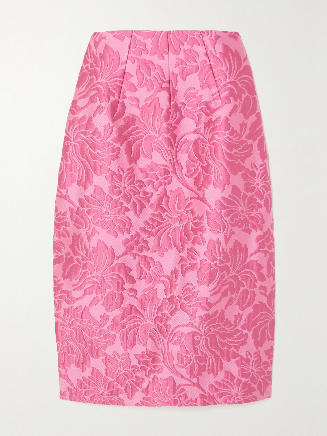 Emilia Wickstead Noah Embossed-pattern Woven Midi Skirt In True Rose