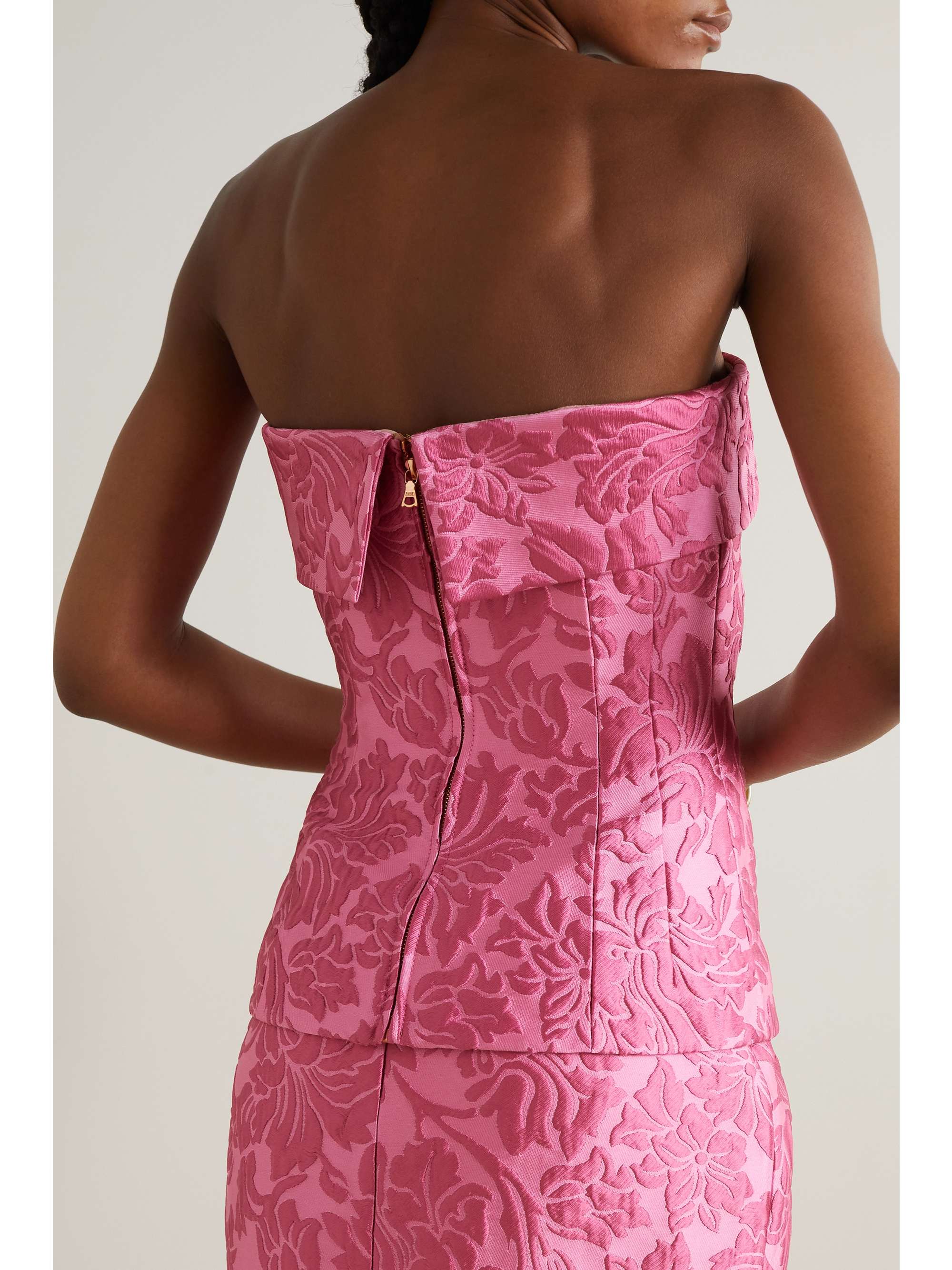 EMILIA WICKSTEAD Karin strapless cloqué top