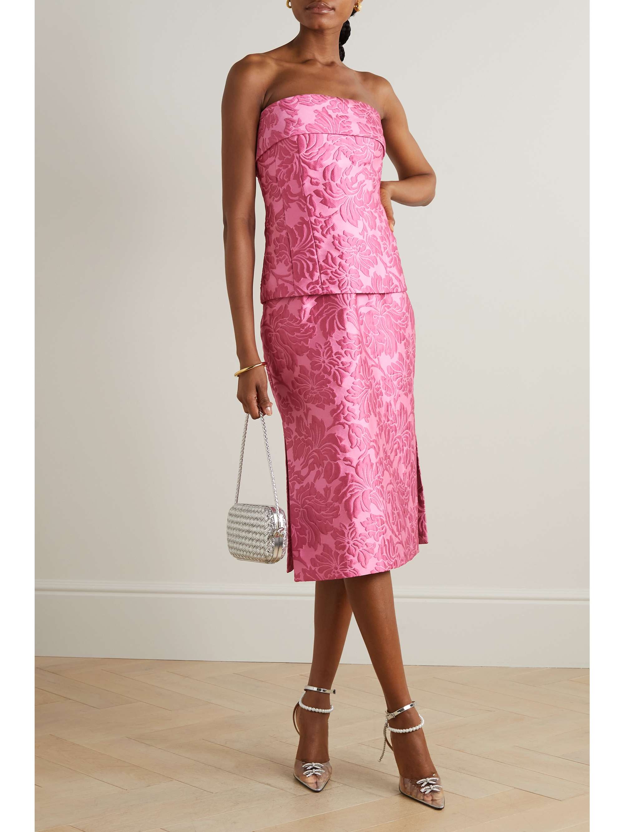 EMILIA WICKSTEAD Karin strapless cloqué top