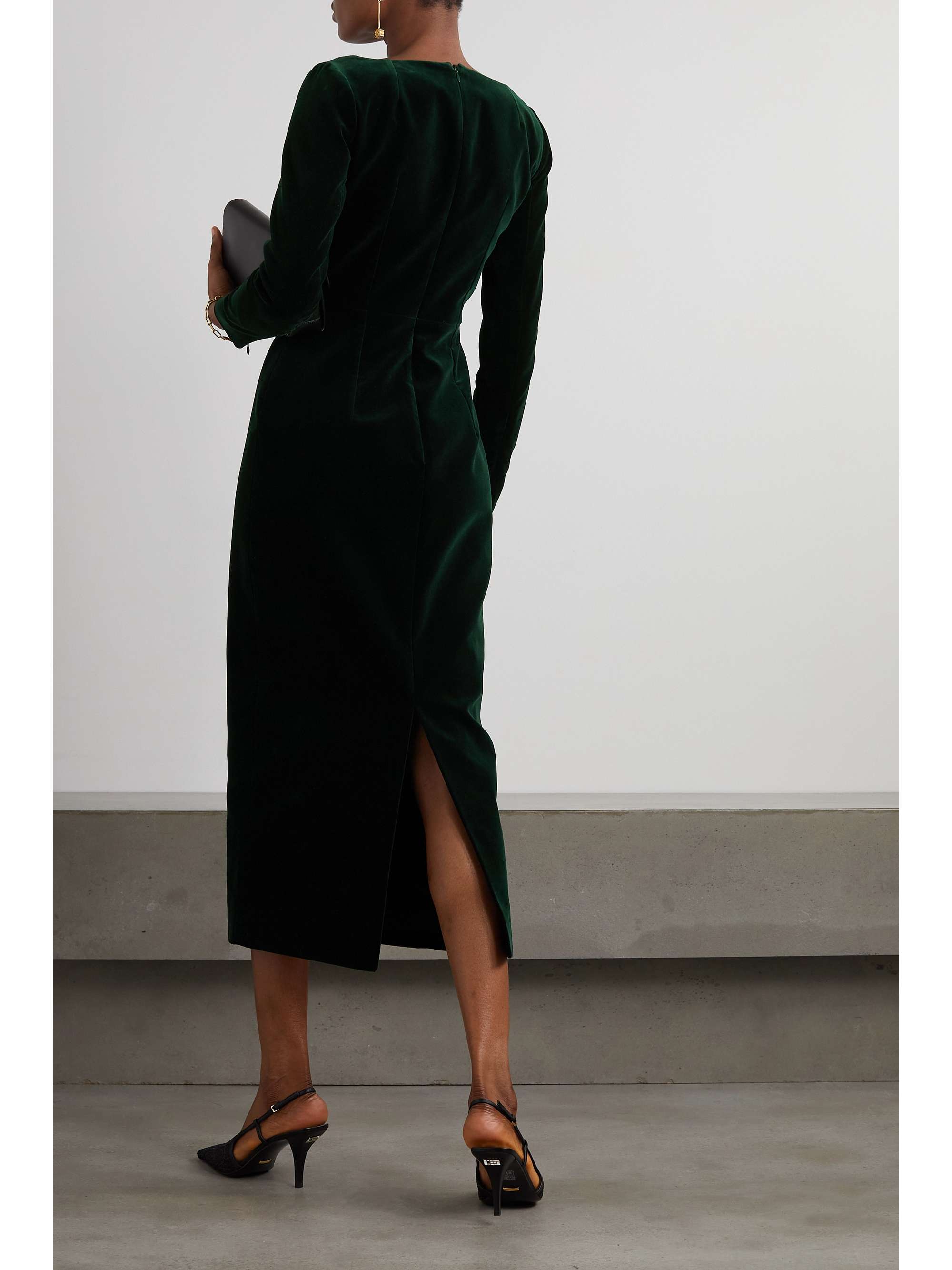 EMILIA WICKSTEAD Nyla cotton-velvet midi dress