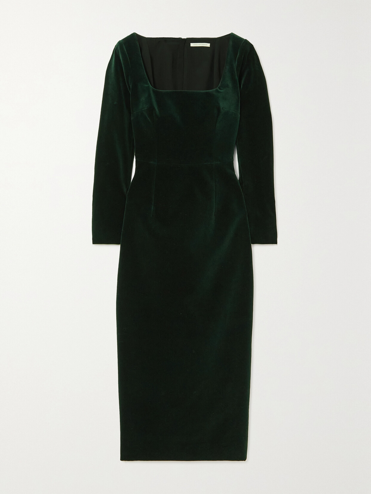 Emilia Wickstead - Nyla Cotton-velvet Midi Dress - Green