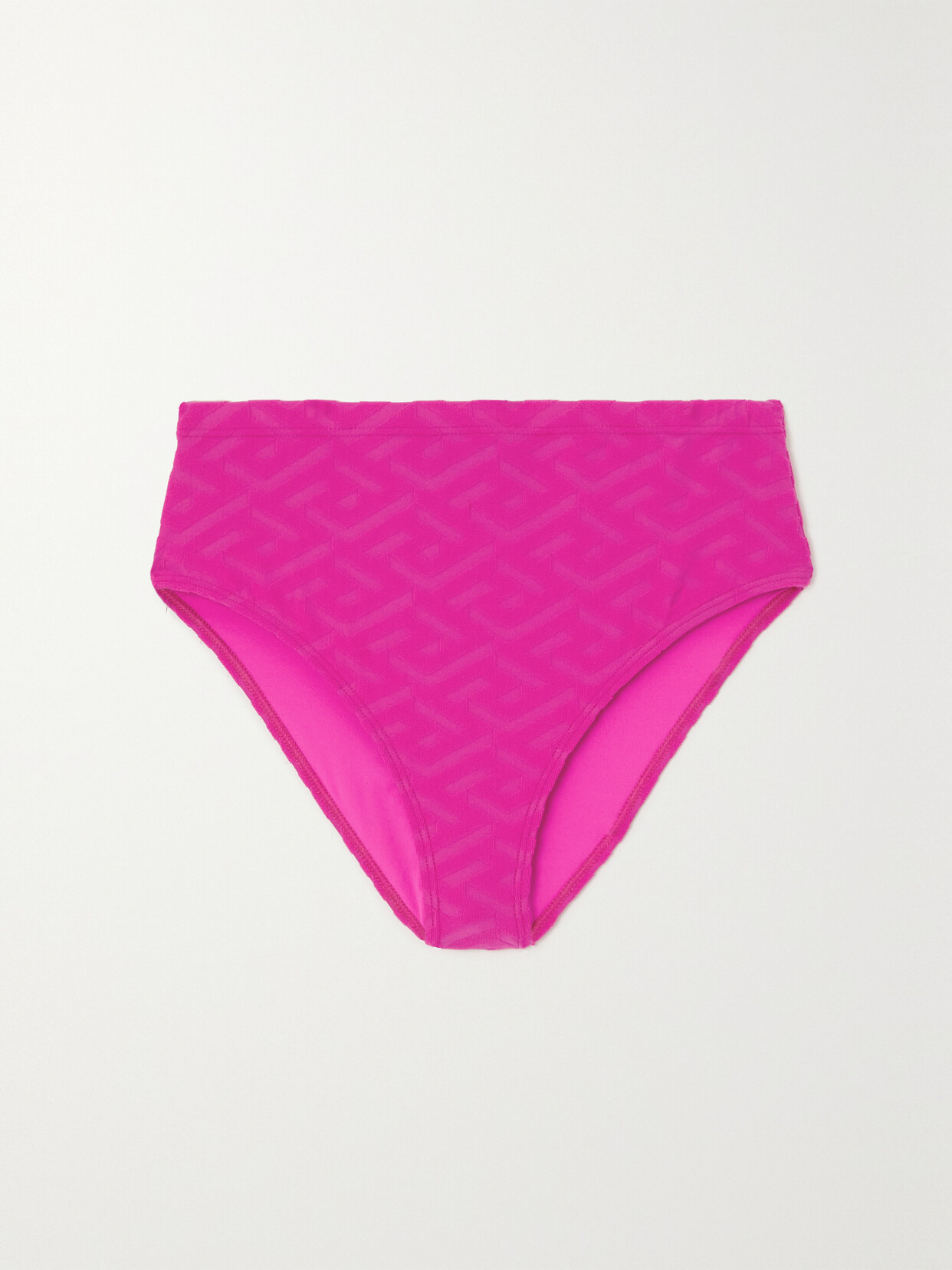 Versace - La Greca Embossed Stretch-terry Bikini Briefs - Pink