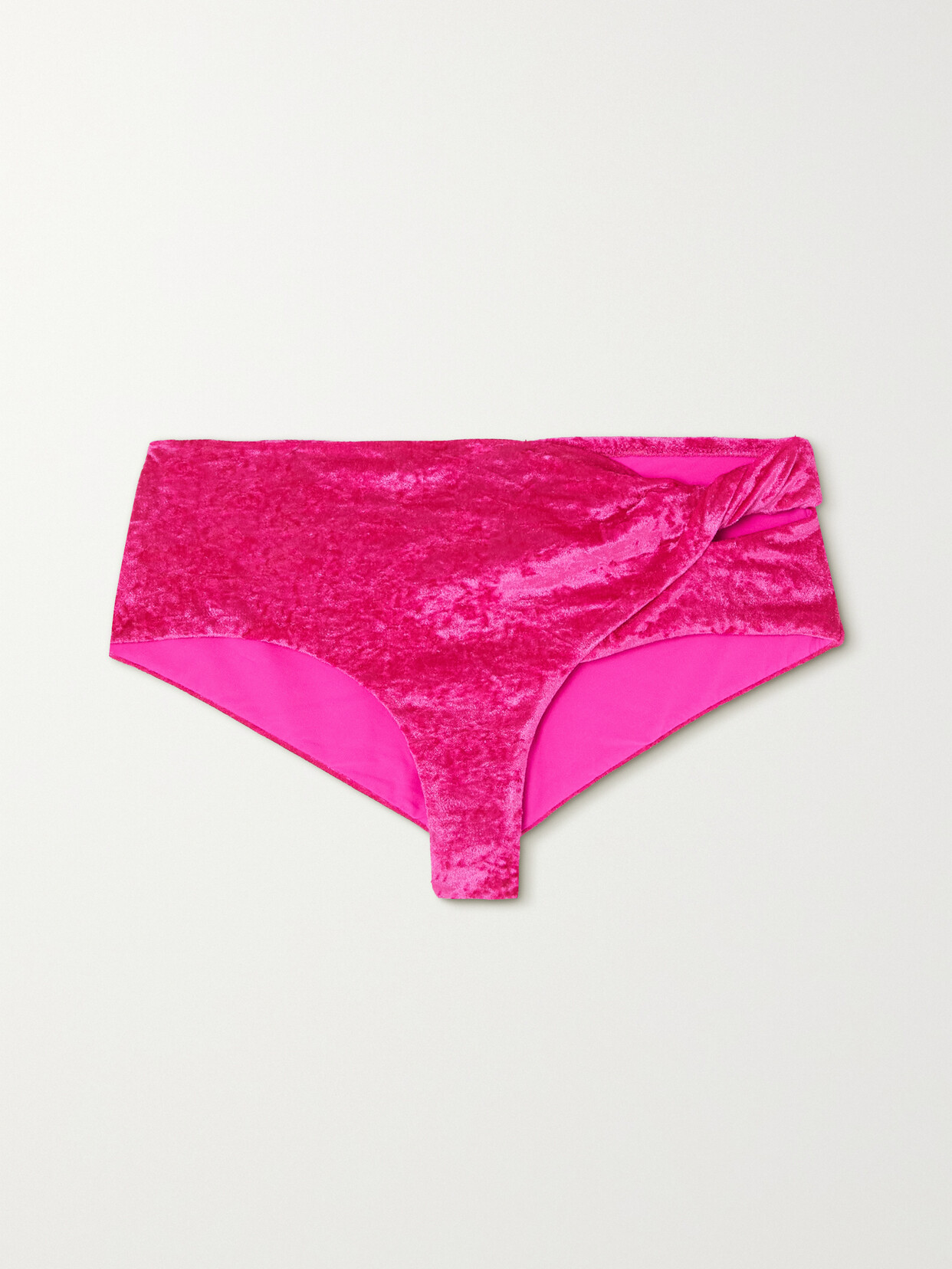 Versace - Twisted Stretch-velvet Bikini Briefs - Pink