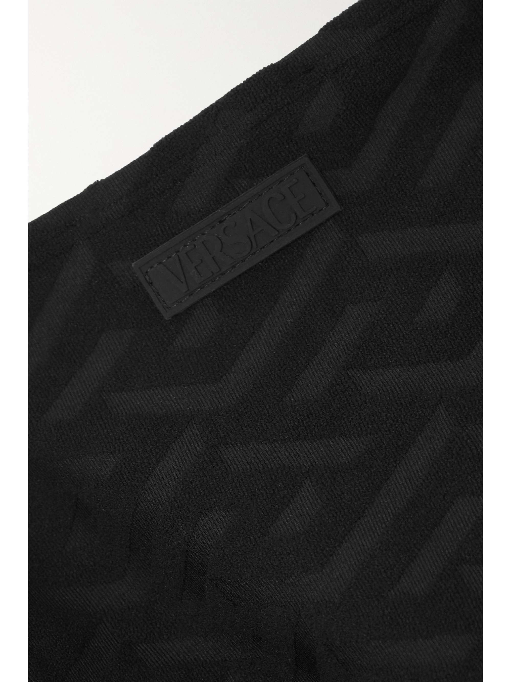 VERSACE La Greca stretch-terry jacquard bikini bottoms