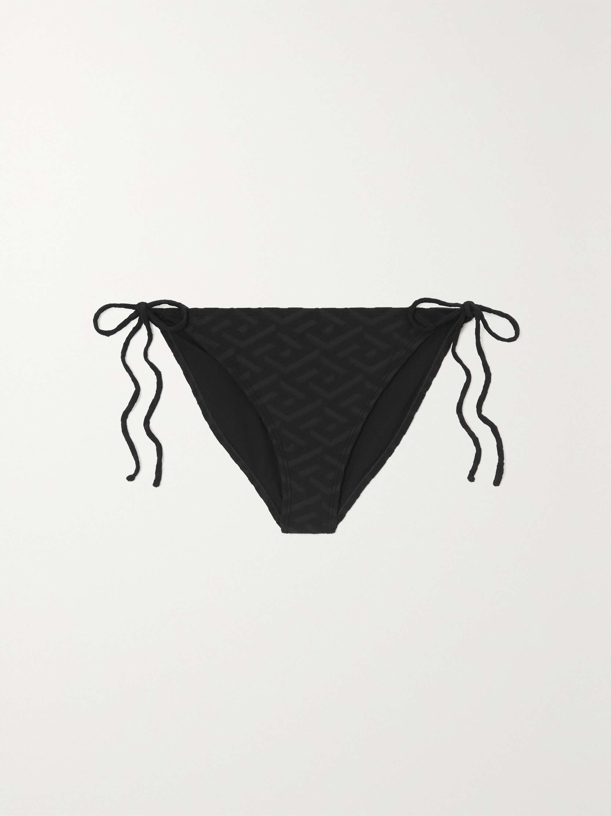 VERSACE La Greca stretch-terry jacquard bikini bottoms