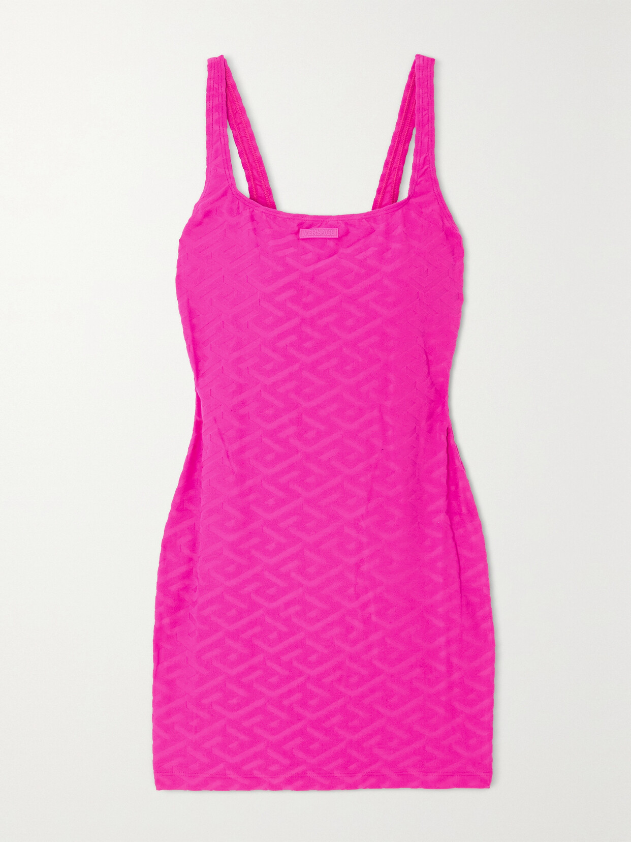 Versace - La Greca Stretch-terry Mini Dress - Pink