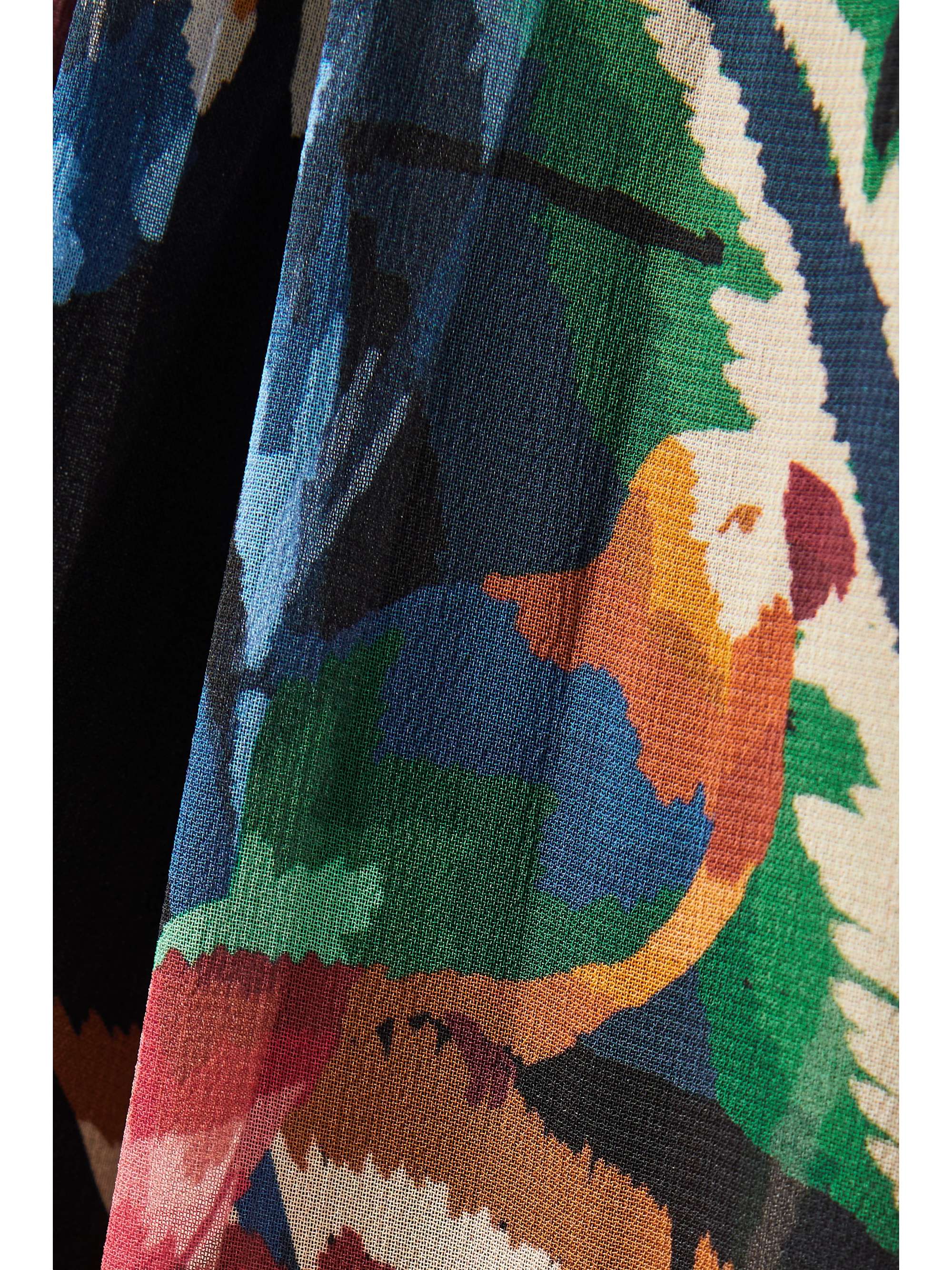 FARM RIO Open-back printed georgette maxi dress