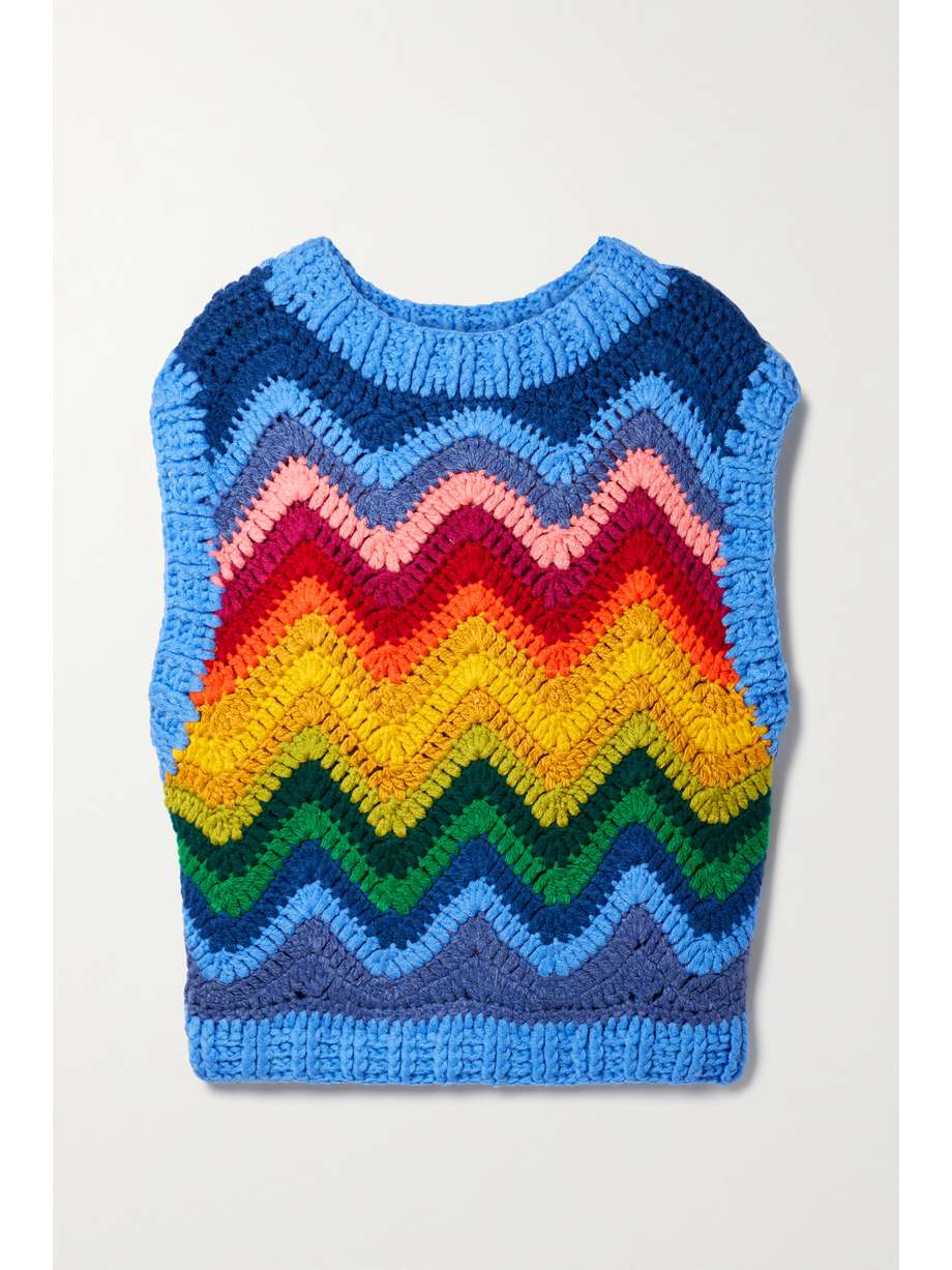 net-a-porter.com | Rainbow Waves crochet-knit vest