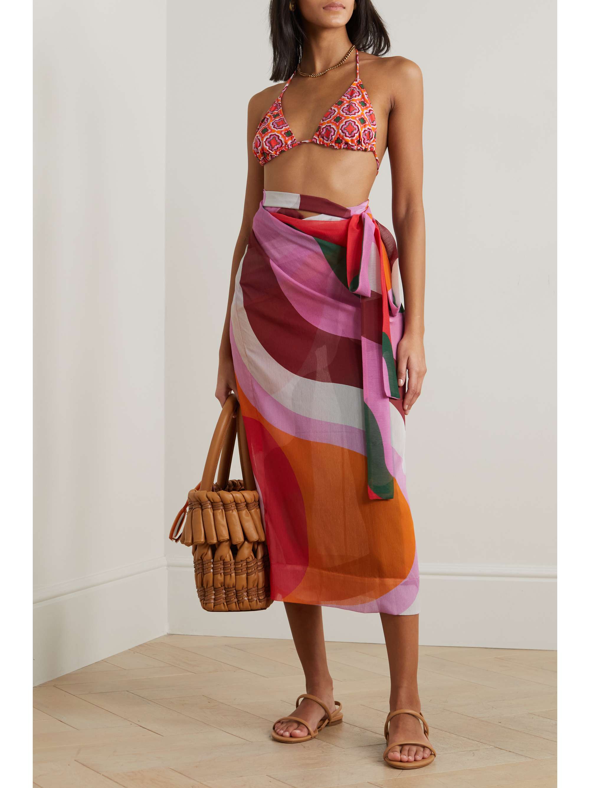 ETRO Printed georgette pareo