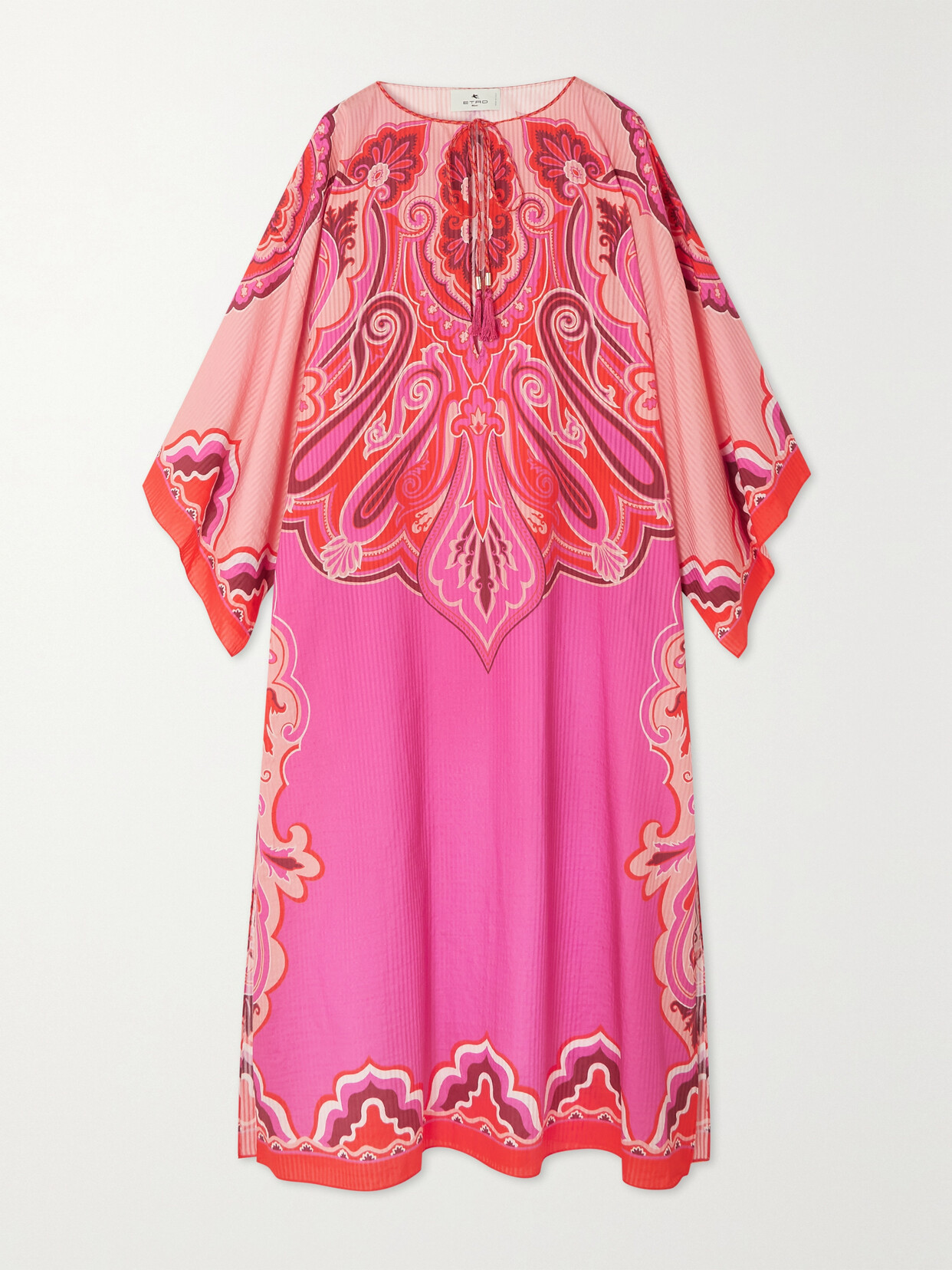 Etro - Paisley-print Cotton And Silk-blend Kaftan - Pink