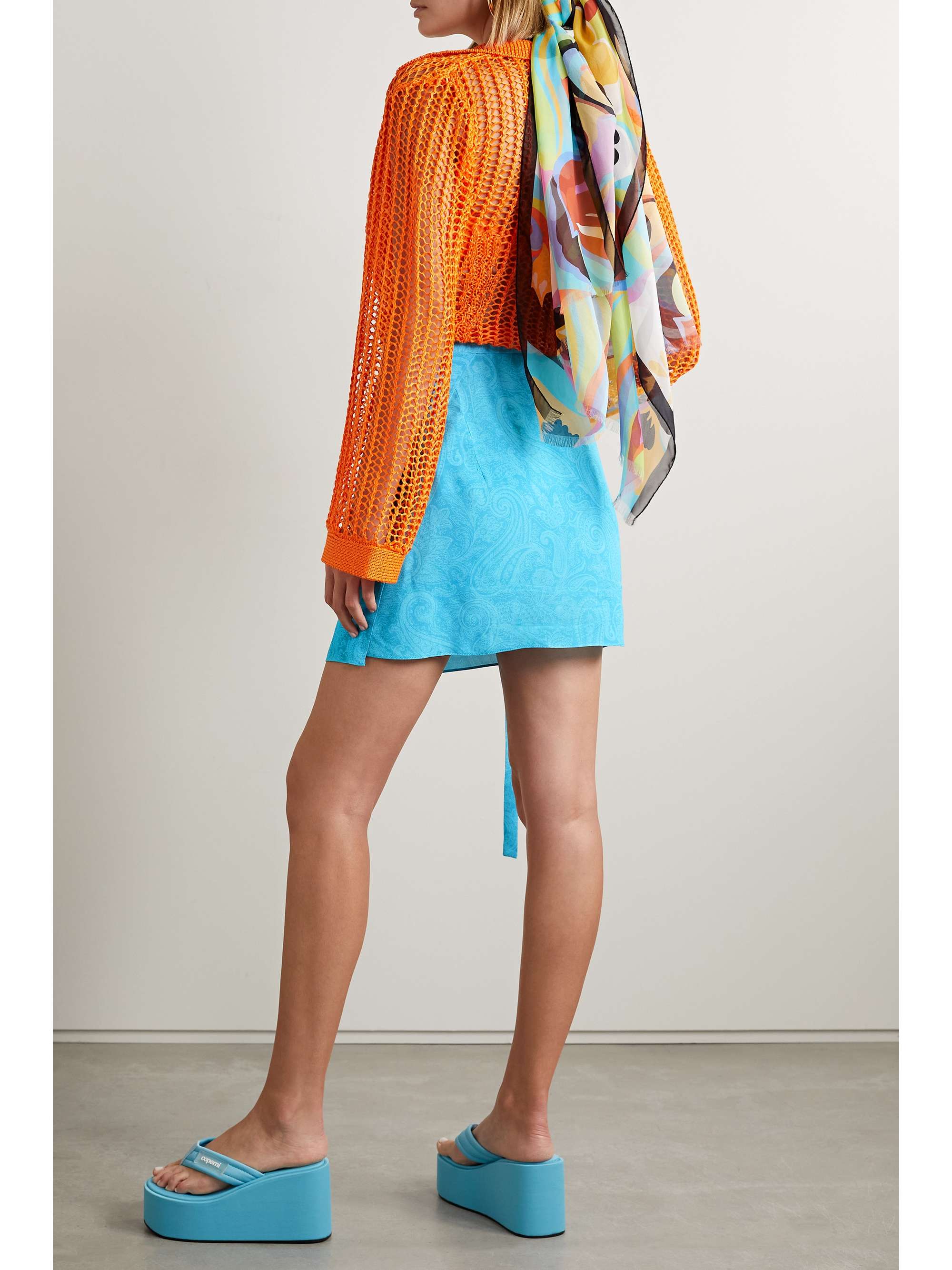 ETRO Jacquard mini wrap skirt