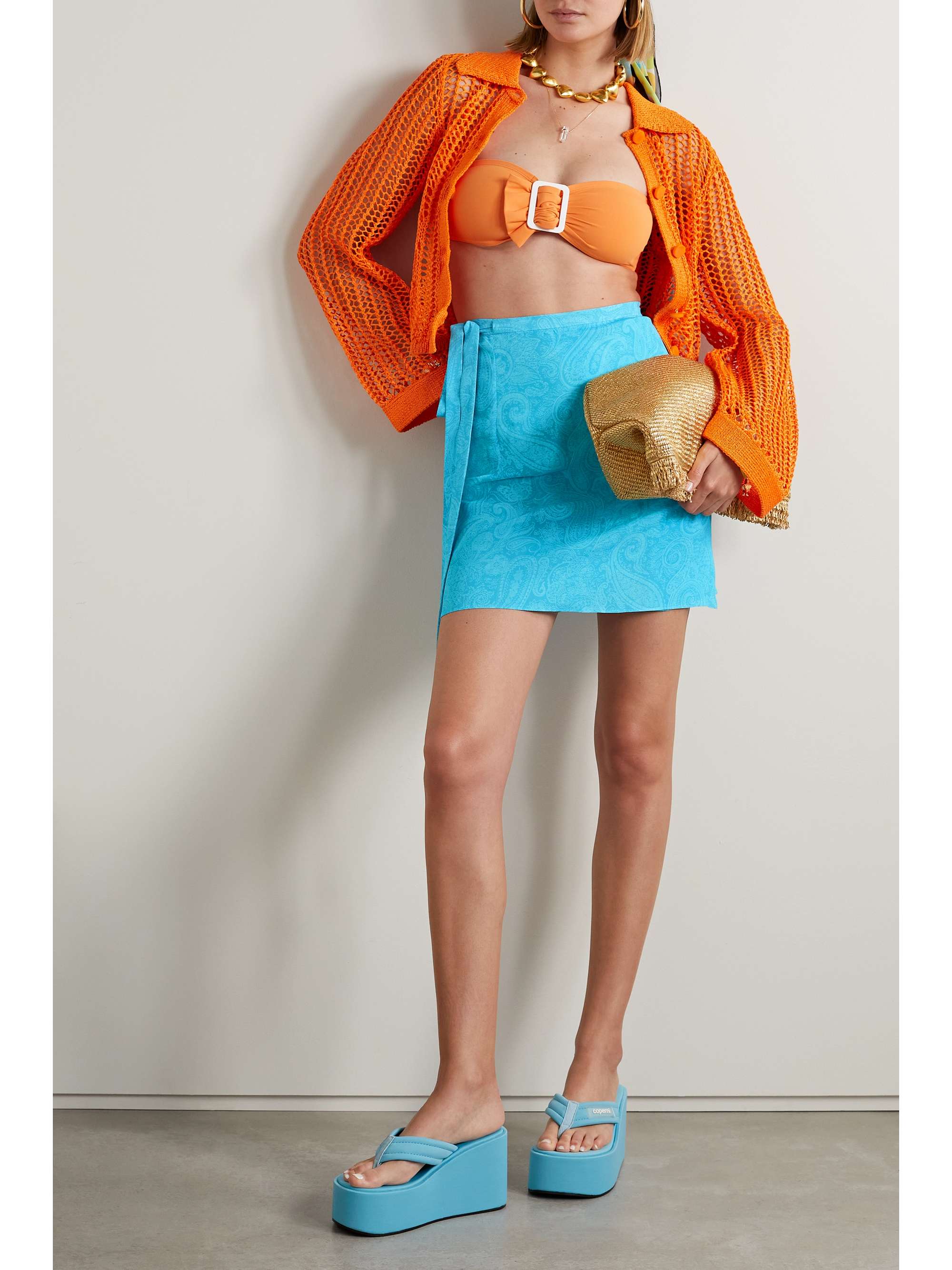 ETRO Jacquard mini wrap skirt