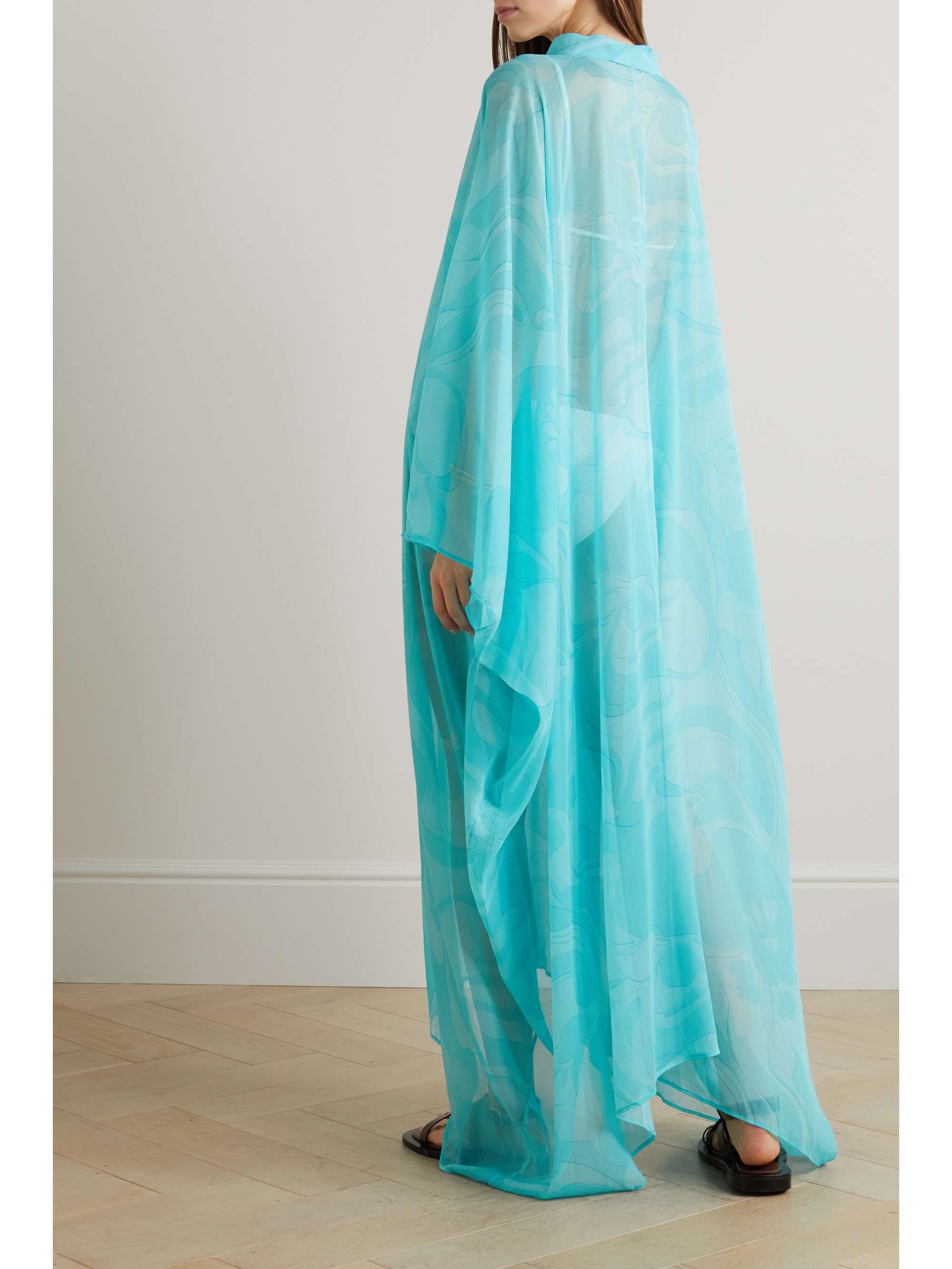 ETRO Pussy-bow printed crepon kaftan