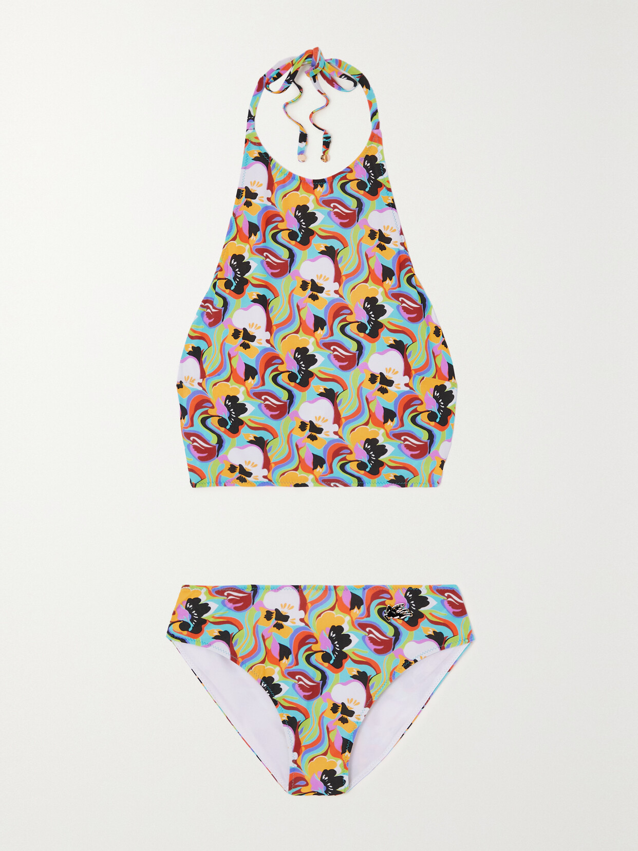 Etro - Floral-print Halterneck Bikini - Blue