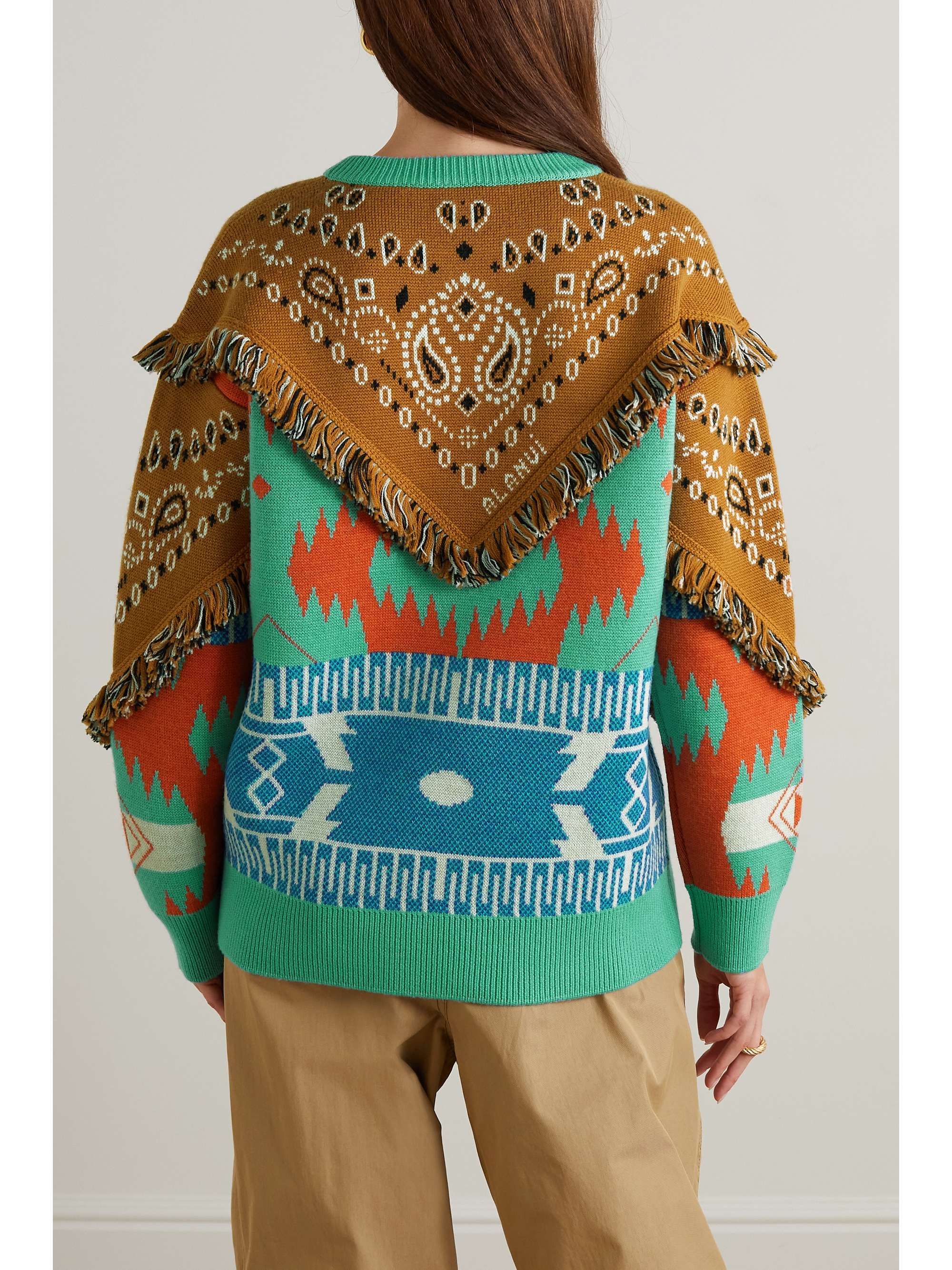 ALANUI Icon fringed jacquard-knit wool sweater