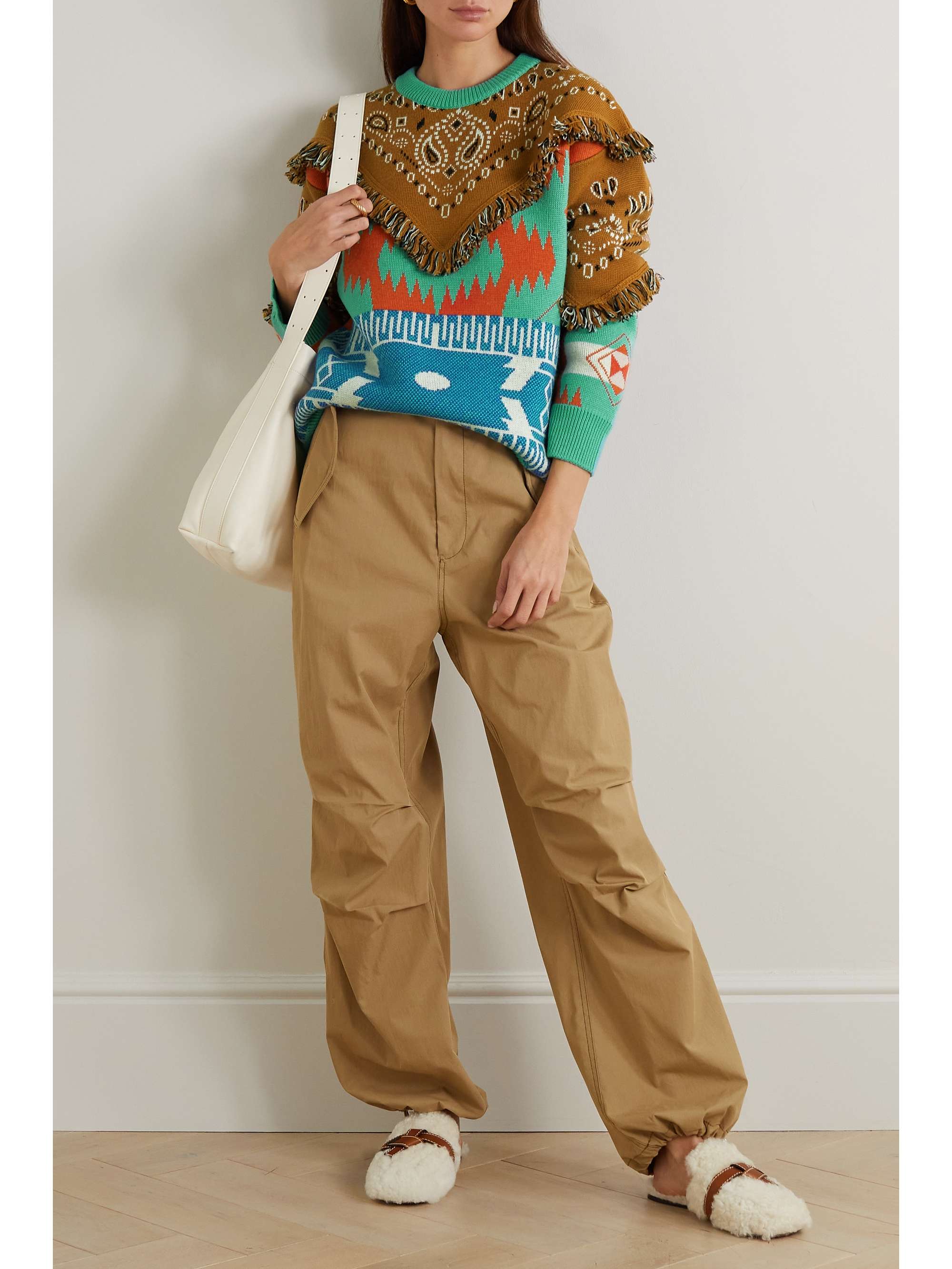 ALANUI Icon fringed jacquard-knit wool sweater