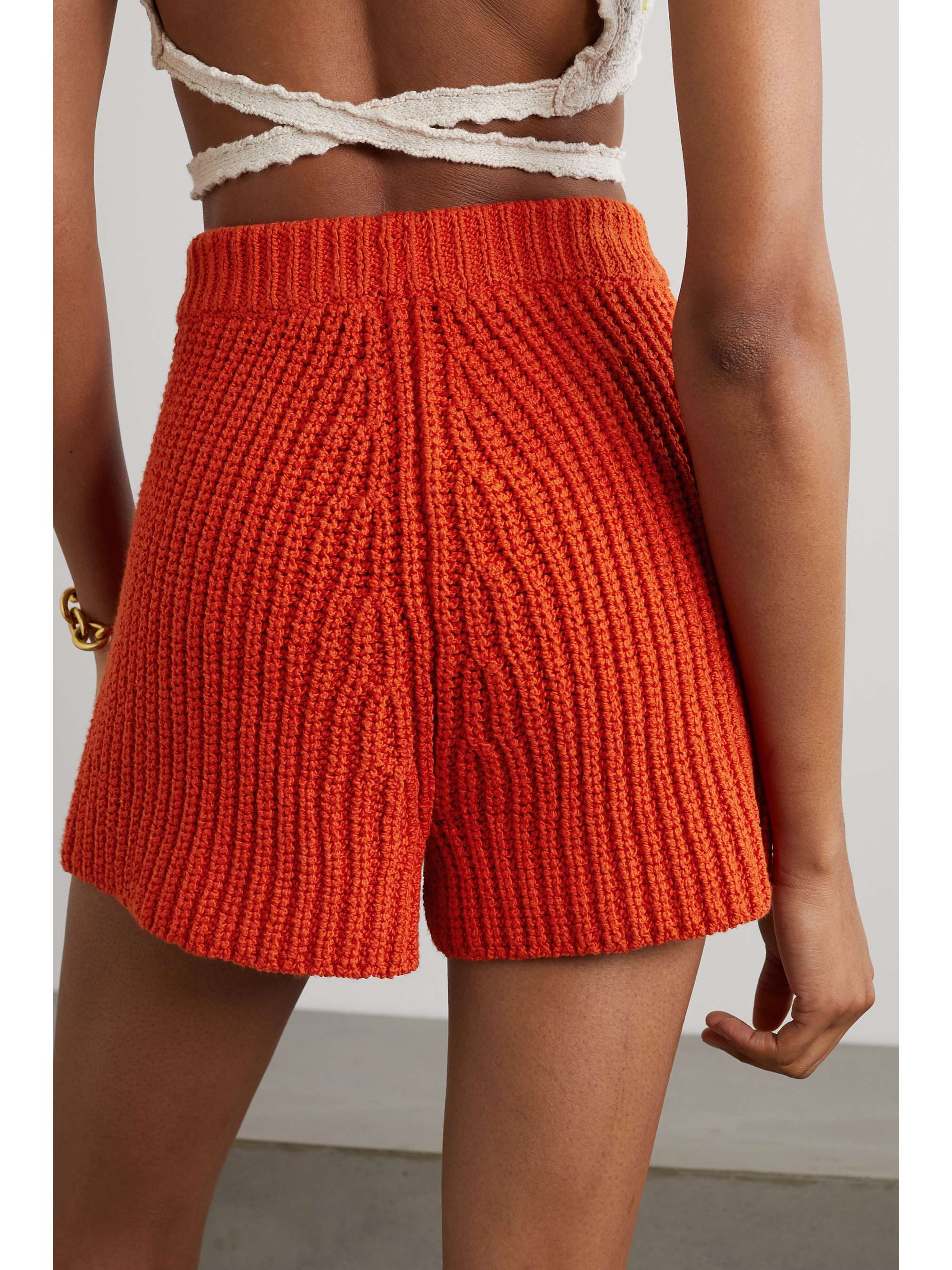 ALANUI Palm Springs ribbed cotton shorts