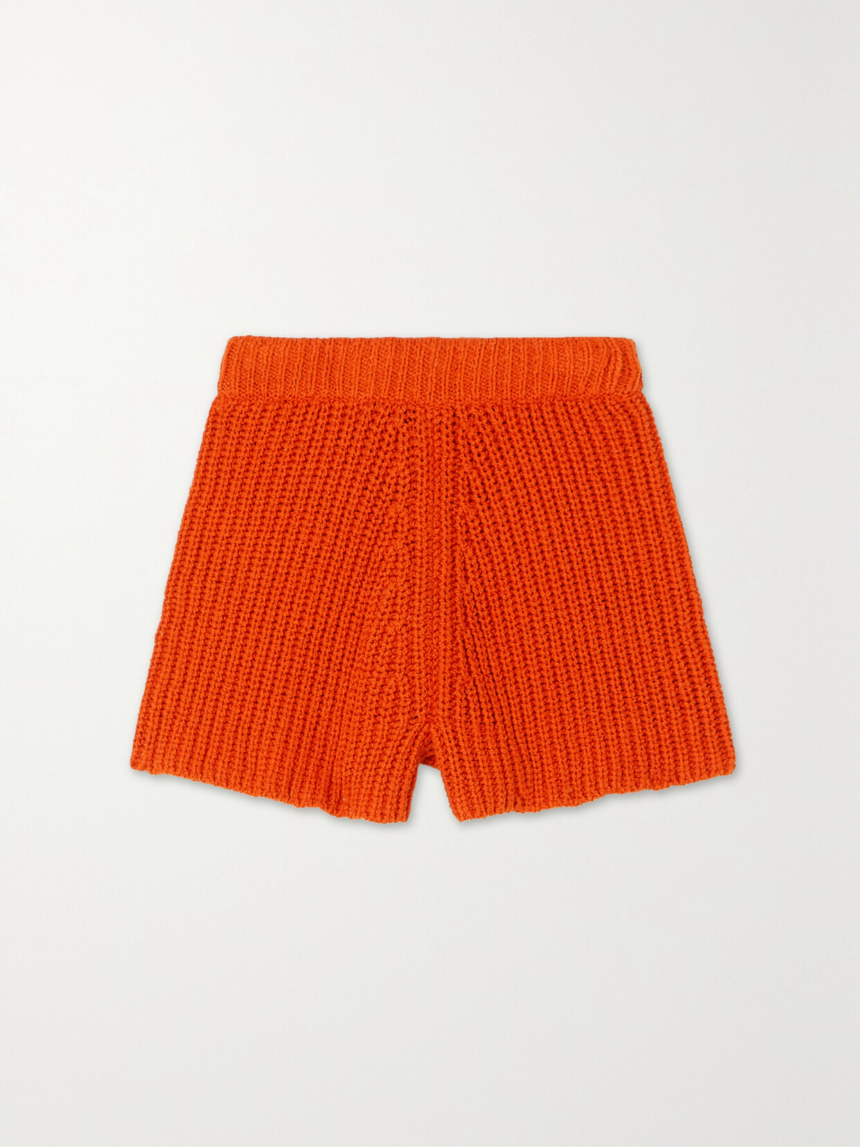 Alanui - Palm Springs Ribbed Cotton Shorts - Orange