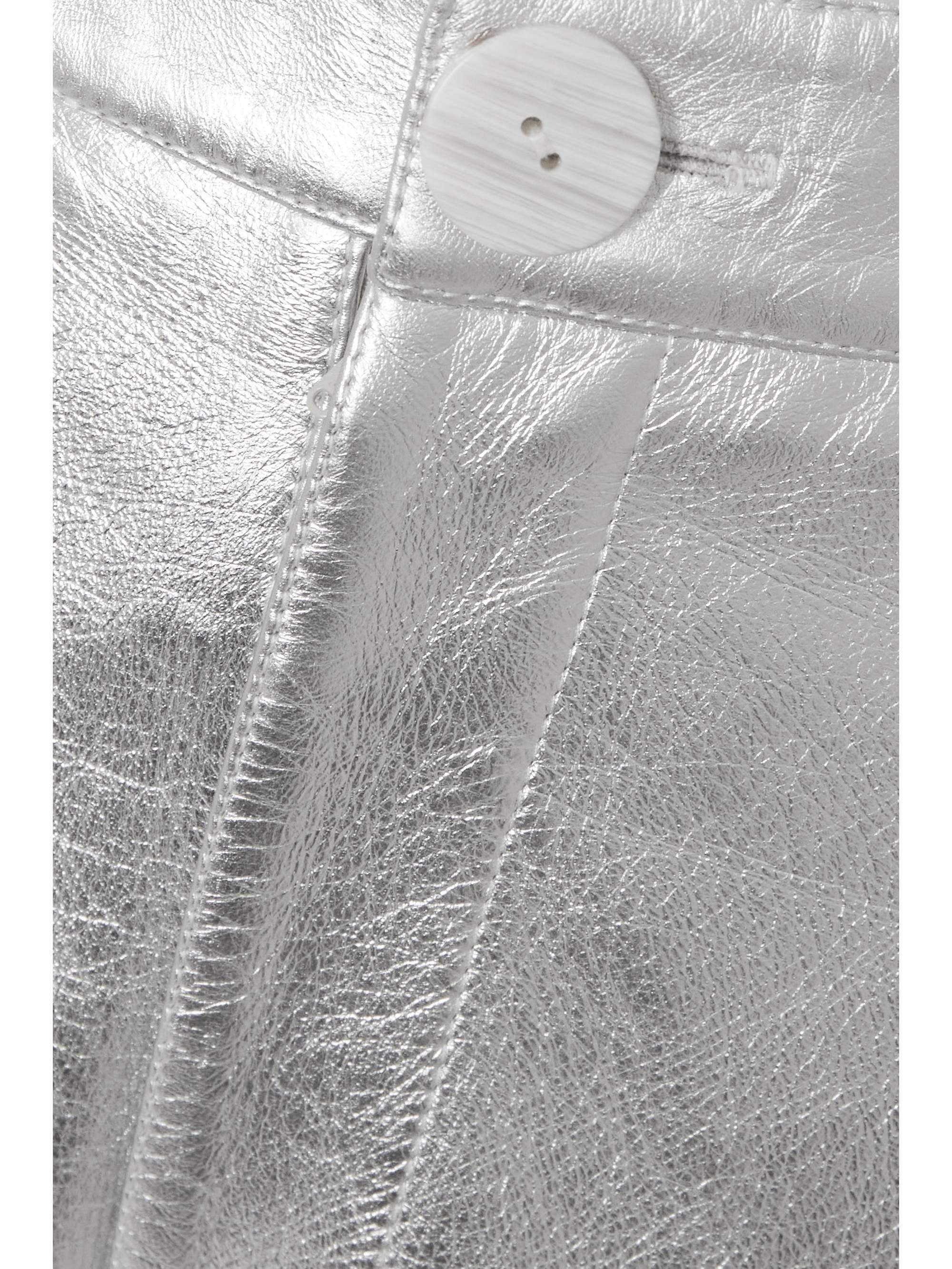 BOUGUESSA Charlotte metallic leather straight-leg pants