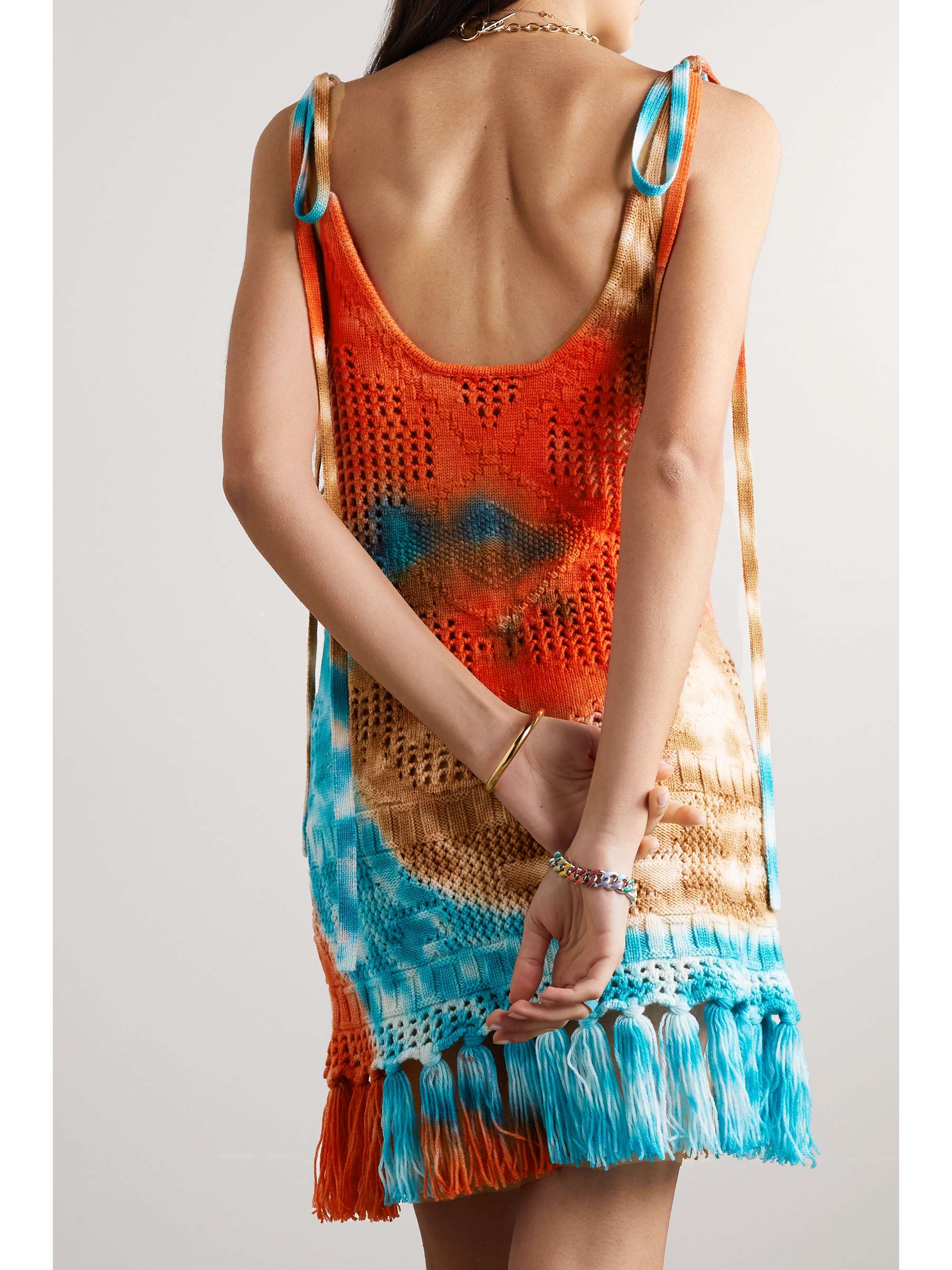 ALANUI California Dreaming Net tasseled tie-dyed wool mini dress