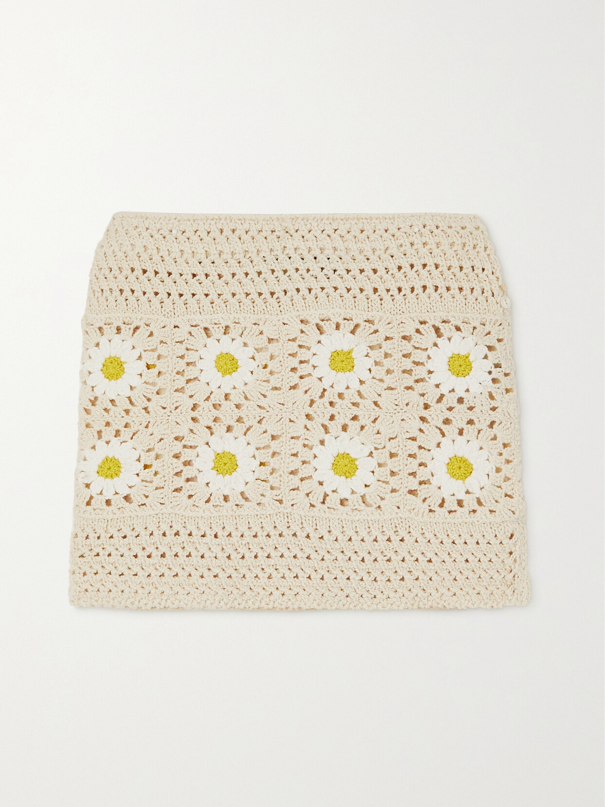 ALANUI DAISY CROCHETED COTTON MINI SKIRT