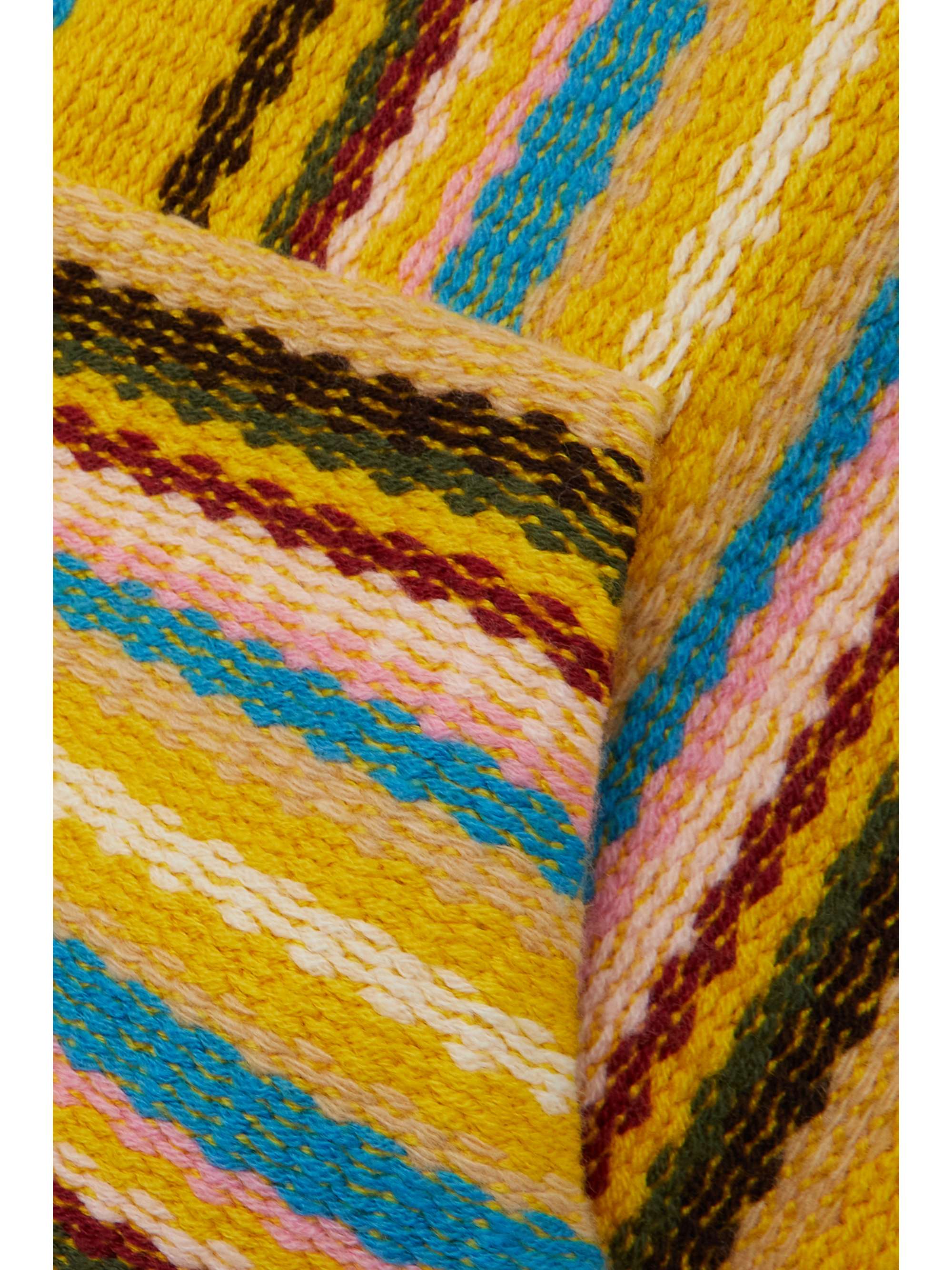 ALANUI Follow Your Nature striped knitted merino wool-jacquard poncho