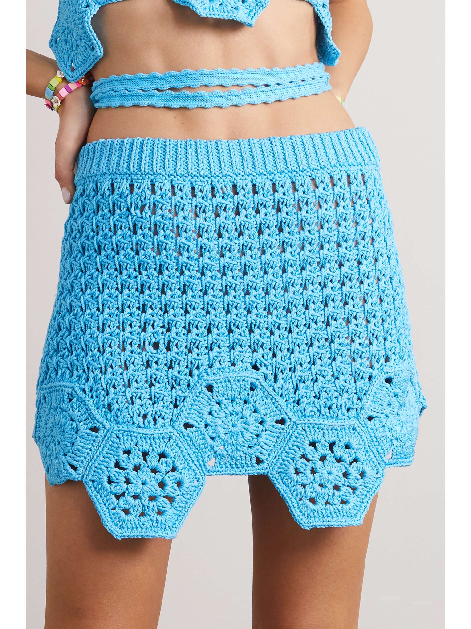 ALANUI Blooming Flowers crocheted cotton mini skirt