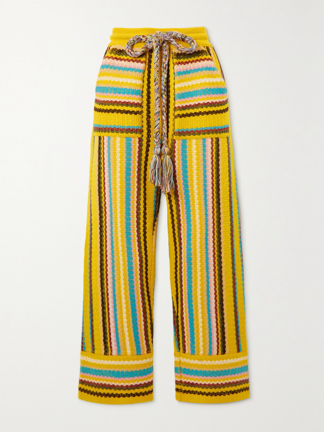 Alanui - Follow Your Nature Striped Wool Pants - Yellow