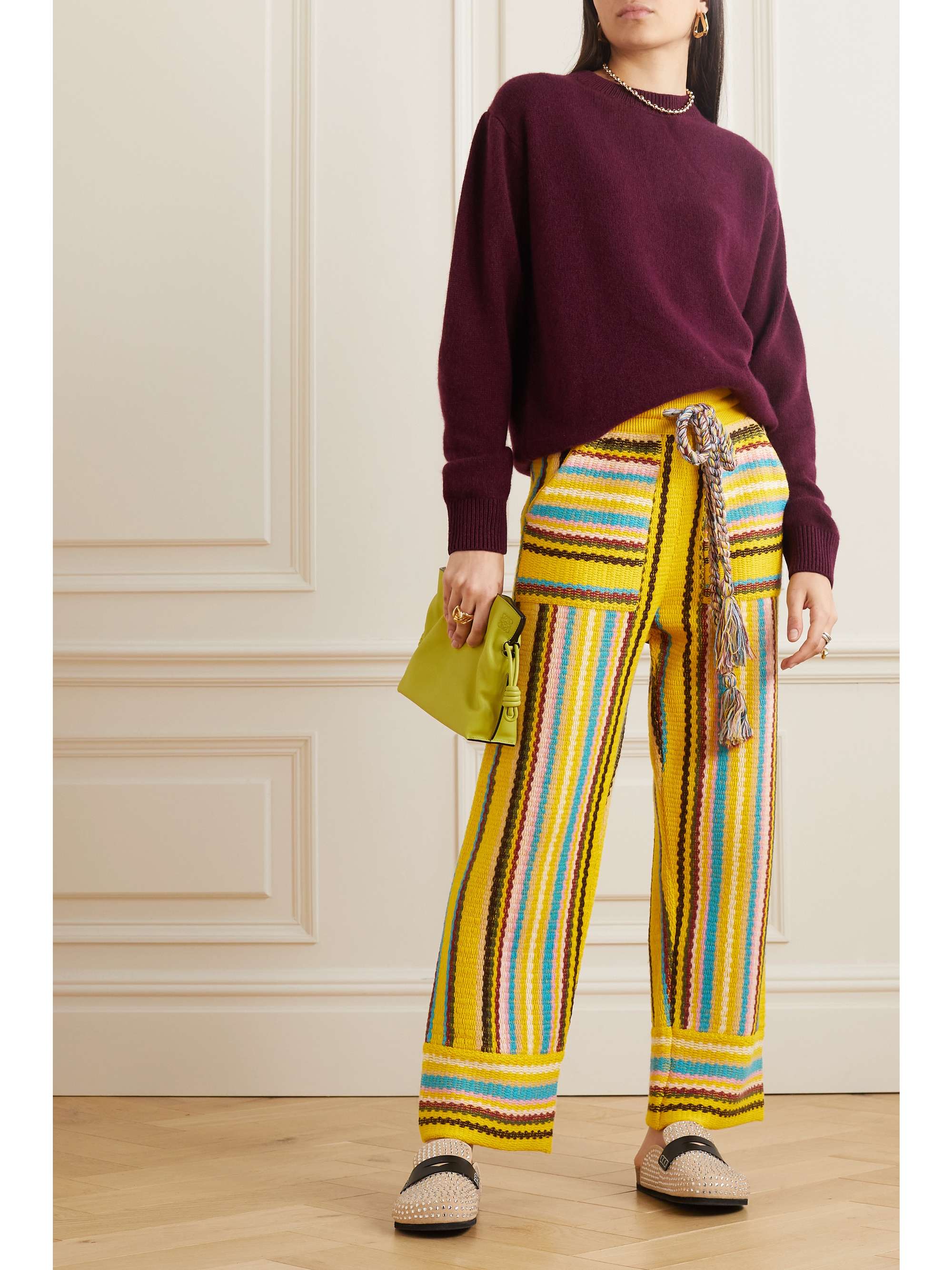 ALANUI Follow Your Nature striped wool pants