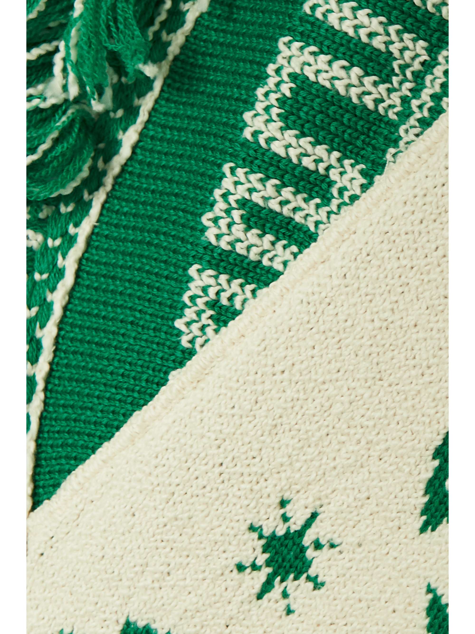 ALANUI The Explosion of Nature fringed wool and cotton-blend jacquard coat